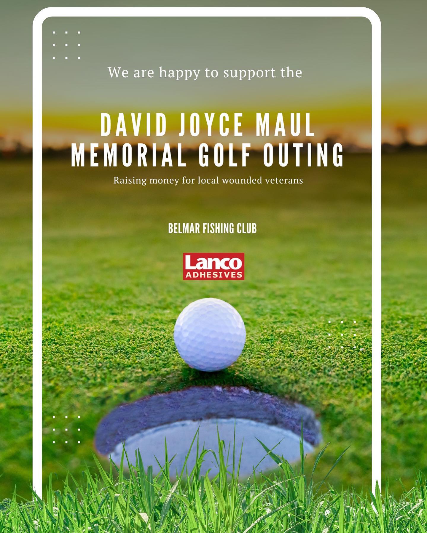 Happy to support the The David Joyce Maul Memorial Golf Outing which raises money for local wounded veterans @belmarfishingclub