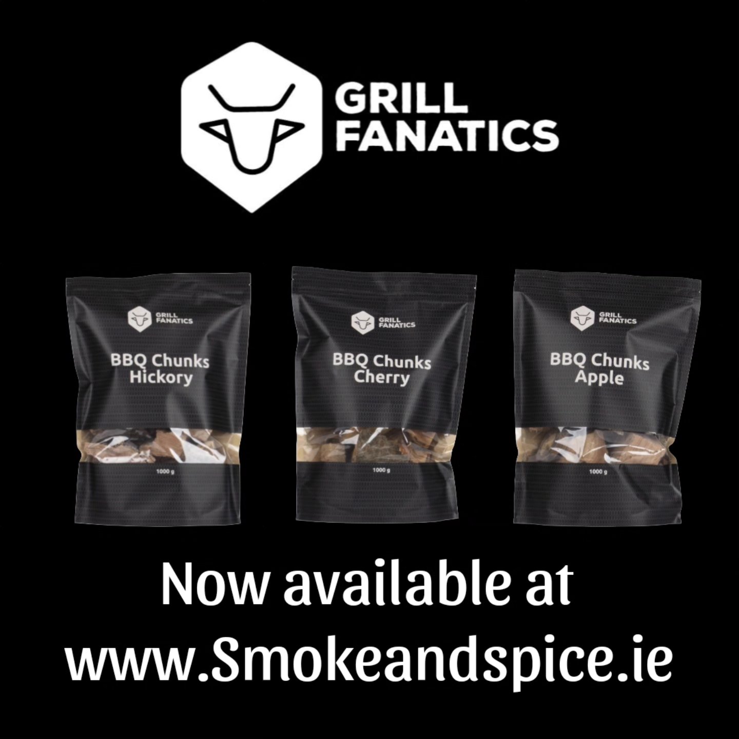 Grill fanatics.
Wood chunks now available on www.smokeandspice.ie.
Get your smoke ok