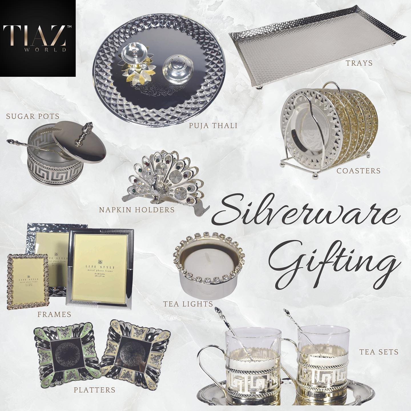 Exclusive Silverware Gifting Collection for this wedding season.
Unique and one of its kind. Bulk orders and free shipping available.
Connect to know more.
#tiazworldofficial
#giftideas #homedecor