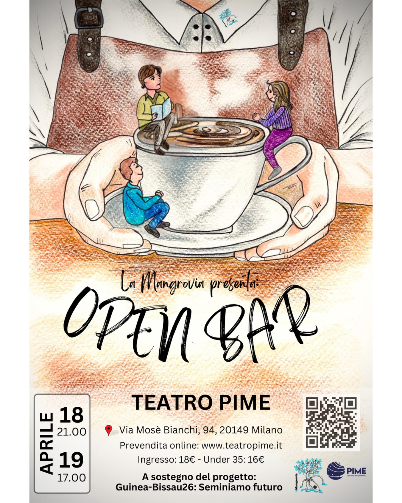 Signore e Signori, con enorme entusiasmo vi sveliamo la nuova locandina firmata dalla nostra talentuosissima @bea.lobera
Prendete l’agenda e fate un bel cerchio rosso sulle date che vi aspettiamo con un bel cappuccino e brioche.
I biglietti sono disponibili sul sito, tramite QR code o direttamente dal link in bio.
OPEN BAR, anima, bacio, cuore l’ABC dell’amore.
#spettacolo #teatro #musical #pime