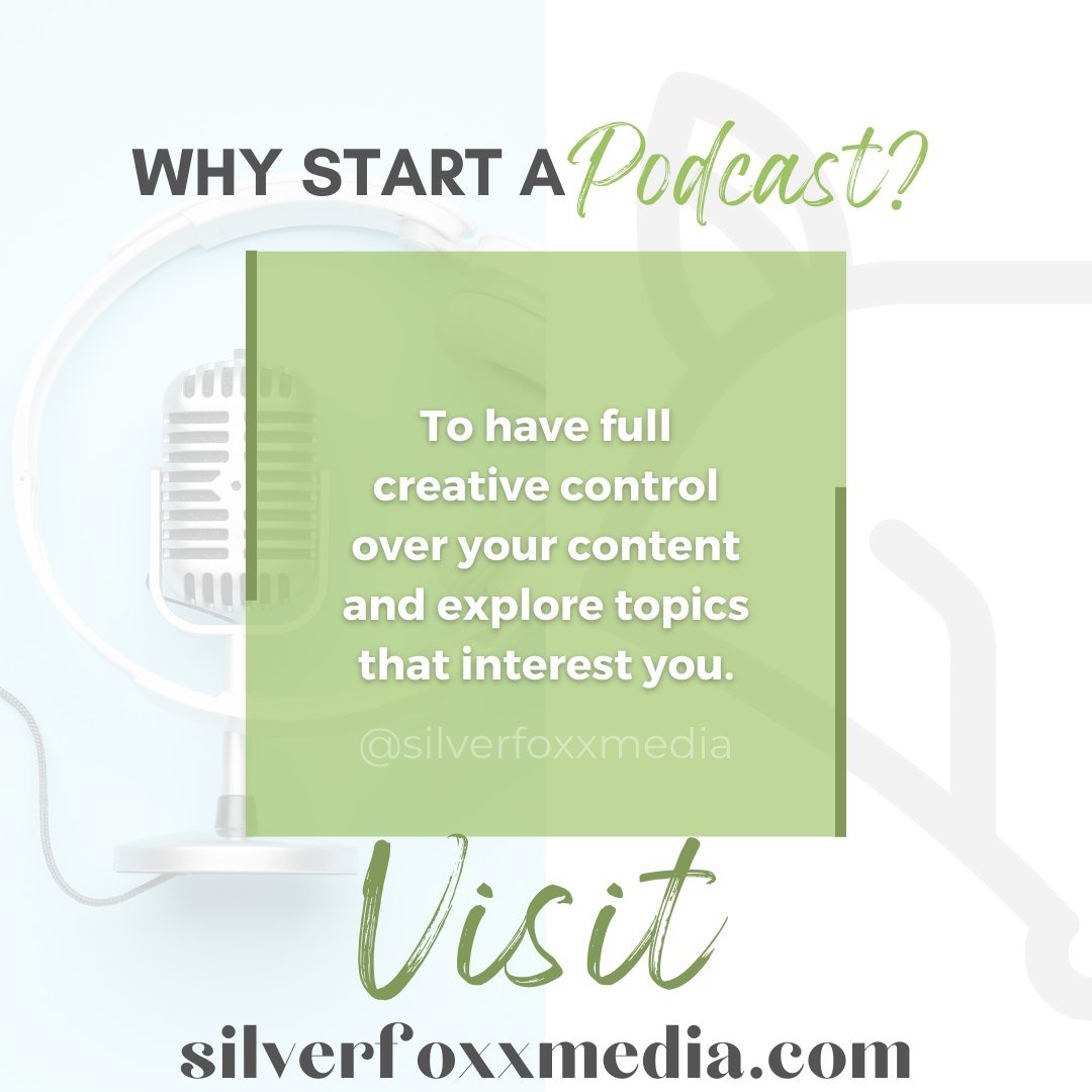 🎙️ Embrace Creative Control with Podcasting! 🌟✨
Podcasting gives you the freedom to express your ideas, shape your content, and unleash your creativity. 🎧✍️ Take charge of your narrative and let your authentic voice shine through. Start your podcast with Silver Foxx Media today! 🚀🎙️ #PodcastingPower #CreativeControl #UnleashYourVoice #SilverFoxxMedia Visit our website or call us today to learn more about our podcast services: https://buff.ly/42Hzn76