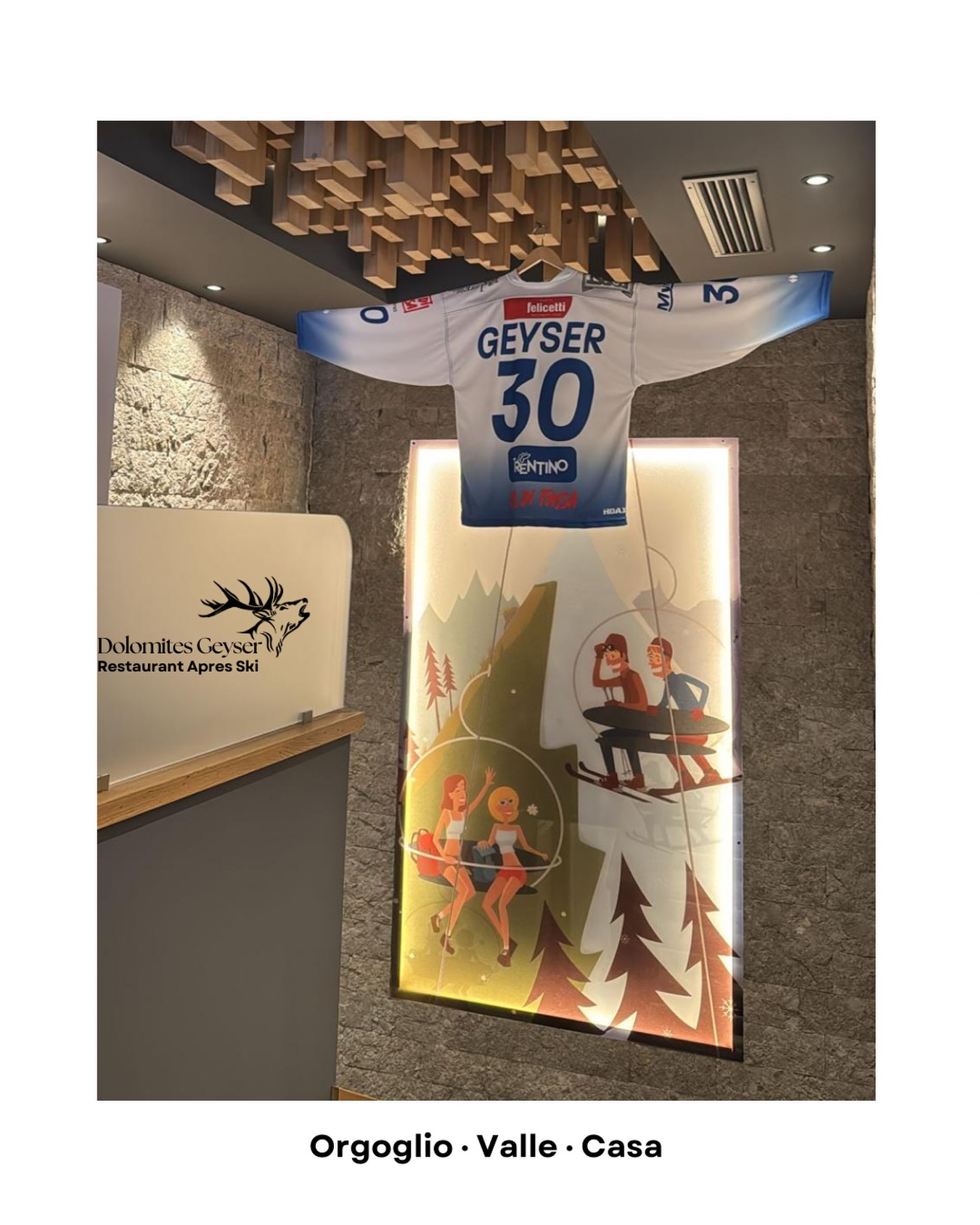 Orgoglio ¡ Valle ¡ Casa
Una maglia che racconta passione,
territorio e spirito di squadra.
Da oggi appesa qui, come segno di stima verso una realtĂ che rappresenta la nostra valle.
PerchĂŠ certe passioni si riconoscono al primo sguardo.
Fassa Falcons đđ
@fassahockey
#dolomitesgeyser #forzafassa #valdifassa