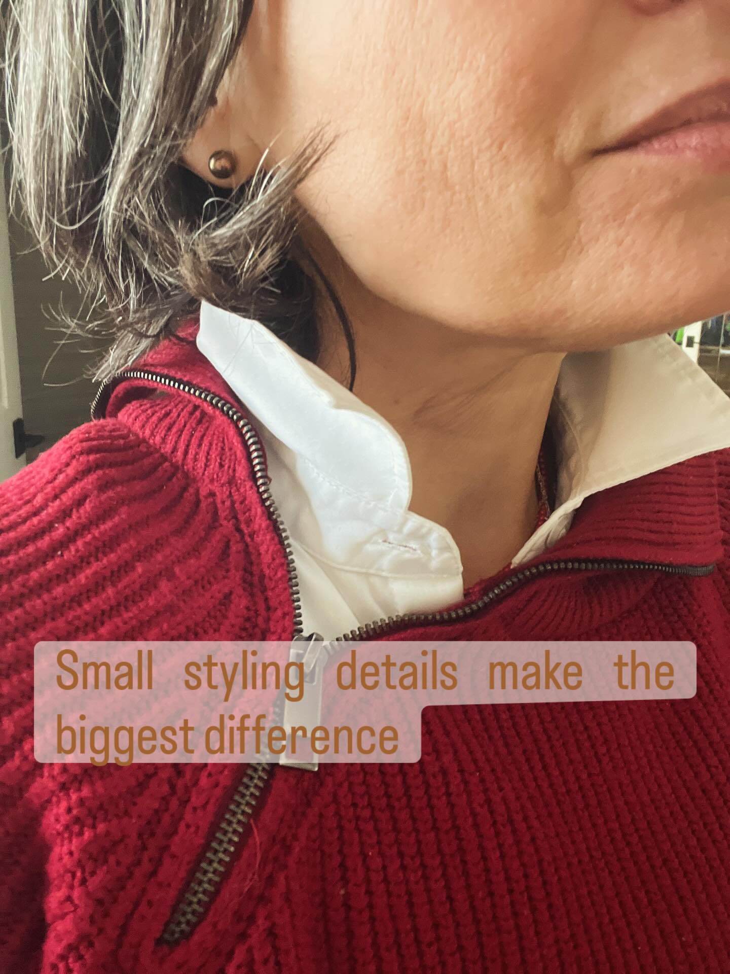 A pop of the collar, a visible cuff, and a simple layer can make even the most basic sweater feel intentional.
#ANEWstyle #ImageConsultant #MidlifeStyle #ShopYourCloset #IntentionalStyle