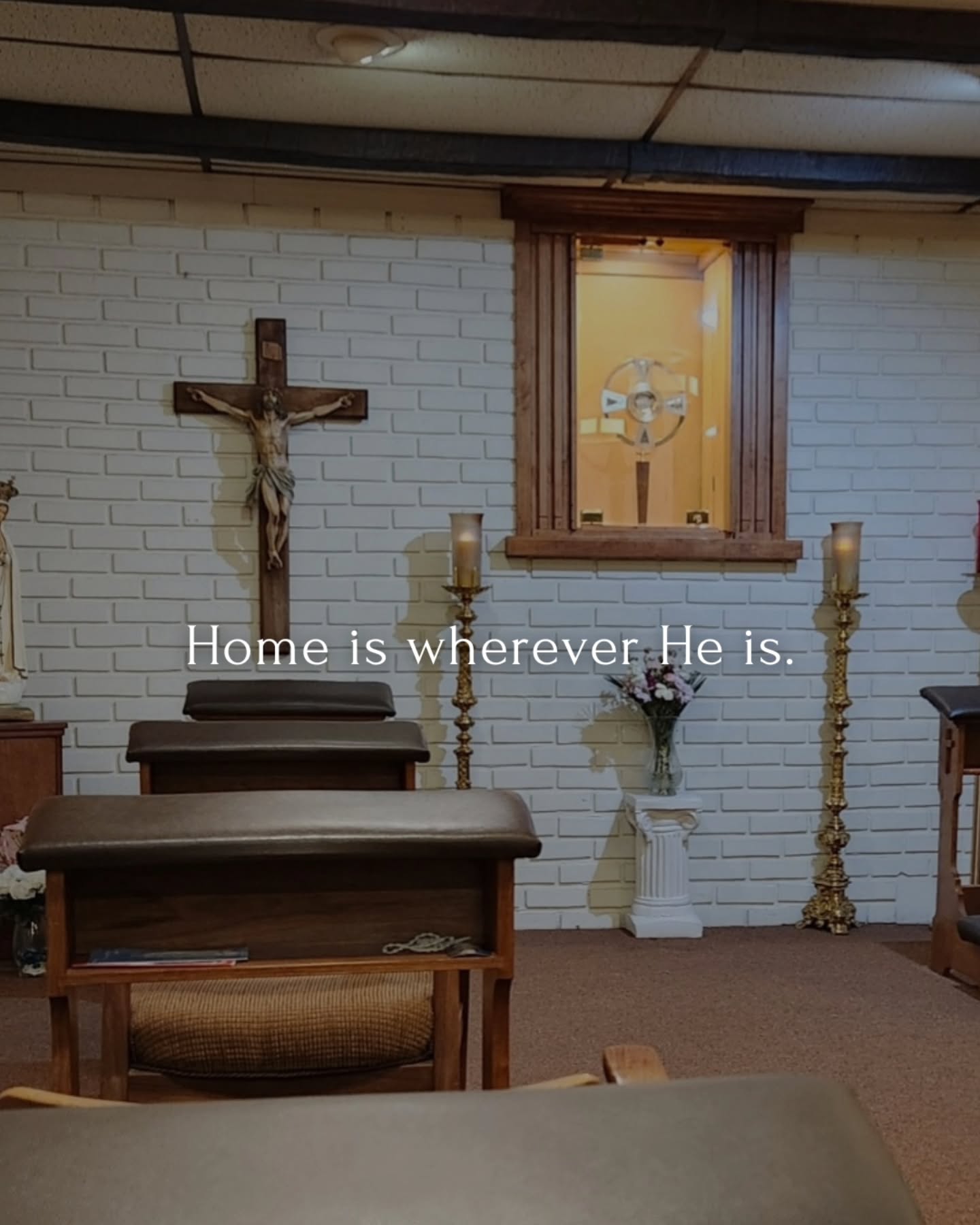 The past couple of days I was helping put on a retreat. (yay for @kineticcatholic !!) and as we were in Adoration this afternoon in the gym of the high school we were at, I had this overwhelming sense of being "home."
Six hours from my real home. Four hours from my first alma mater that was my "home away from home.". Two hours from my Steubenville "home."
But I was home. Unmistakeably.
And as we were driving home this afternoon, it hit me- He's my home.
Jesus is my home.
No matter where I am in the world, that familiar feeling comes back each time I'm in the presence of the Eucharist- whether it's in the most gorgeous cathedral, the tiny adoration chapel downtown, my dorm chapel, or a highschool gymnasium- I'm home with Him.
It's like you just know in the depths of your soul that you belong. And you're safe. And you're loved.
That's the beauty of the Catholic faith- Home is in the gaze of our Eucharistic Lord.
Friend, you are safe with Him. You are home with Him- no matter where you are. 🤍
#catholic #eucharist #christian #church #thelittleapologist