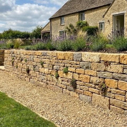 A stunning reclaimed Yorkshire stone wall.
We love working with local products, especially reclaimed stone.