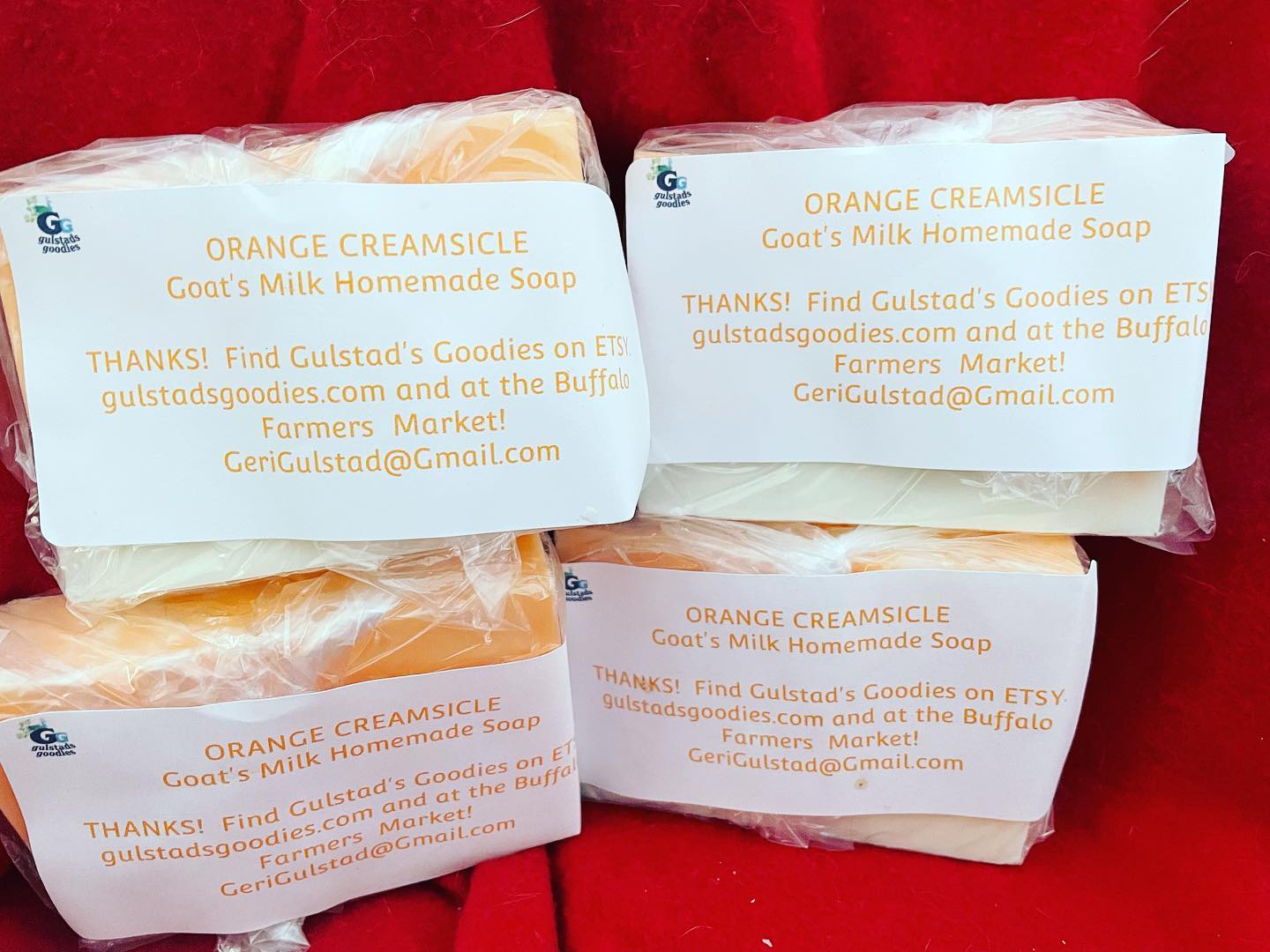 Orange creamsicle soap is back in stock on gulstadsgoodies.com