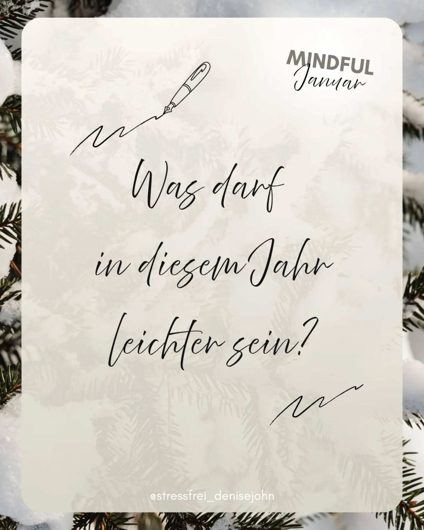 Was wäre, wenn dieses Jahr nicht schneller, schwieriger oder perfekter werden müsste?
Was, wenn es einfach leichter sein darf?
🌬️
Leichter im Denken.
Leichter im Fühlen.
Leichter im Sein.
✨ Reflexionsimpulse für dich:
* Wo mache ich mir Dinge schwerer, als sie sein müssten?
* Was darf ich loslassen, um mehr Leichtigkeit zu spüren?
* Welche Gewohnheit würde mein Leben sanfter machen?
* Wie würde ich handeln, wenn ich mir selbst mehr vertraue?
Nimm dir einen Moment Zeit und überlege für dich, was in diesem Jahr leichter sein darf.
#lebelieberstressfrei #januarreflexion #minfuljanuar #mentalhealth #achtsamkeit