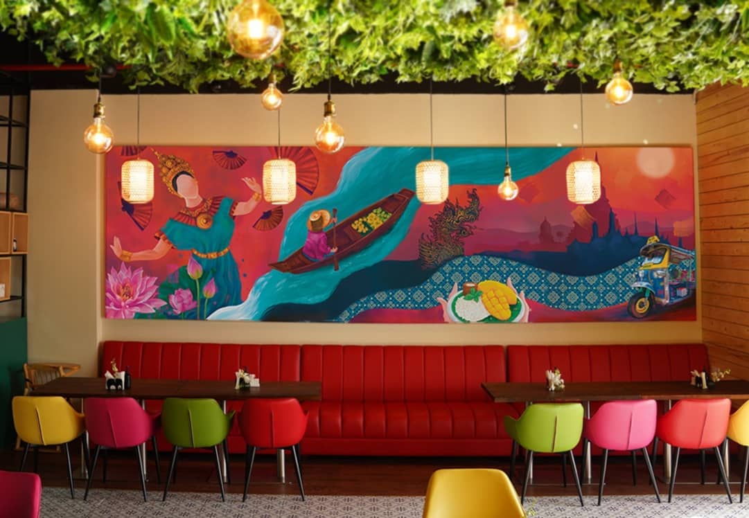 Recent Thai Themed Art project for @bangkoktownuae
Canvas size : 6 feet x 22 feet
@silver_brush @zawayawalkshj
#art #interior #canvases #art #restro #design #bangkoktheme #thairestaurant #thailand #uae #dubaiart #dubai #silverbrush #silverbrushstudio #recentwork #murals #interiorart #paintings