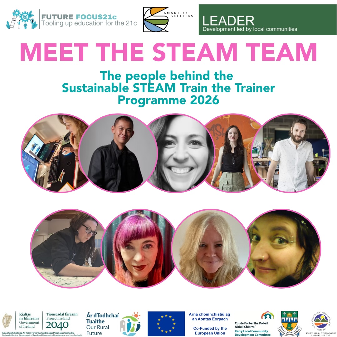 Meet the STEAM Team
For our Sustainable STEAM Train the Trainer Programme, we are bringing an inspiring group of international experts on board to deliver the programme with us at Future Focus21c / SMARTlab Skelligs
This is a unique opportunity to learn directly from leading practitioners across STEAM, XR, sustainability, creative pedagogy, and emerging technologies. Gaining hands-on experience, insight and mentorship throughout the programme.
Interested in joining the programme?
๐ฉ Email us to receive more information: steam@futurefocus21c.com
โฐ Registration closes 26 January | Programme starts February 2026
#STEAM #TrainTheTrainer #FutureSkills #SustainableEducation