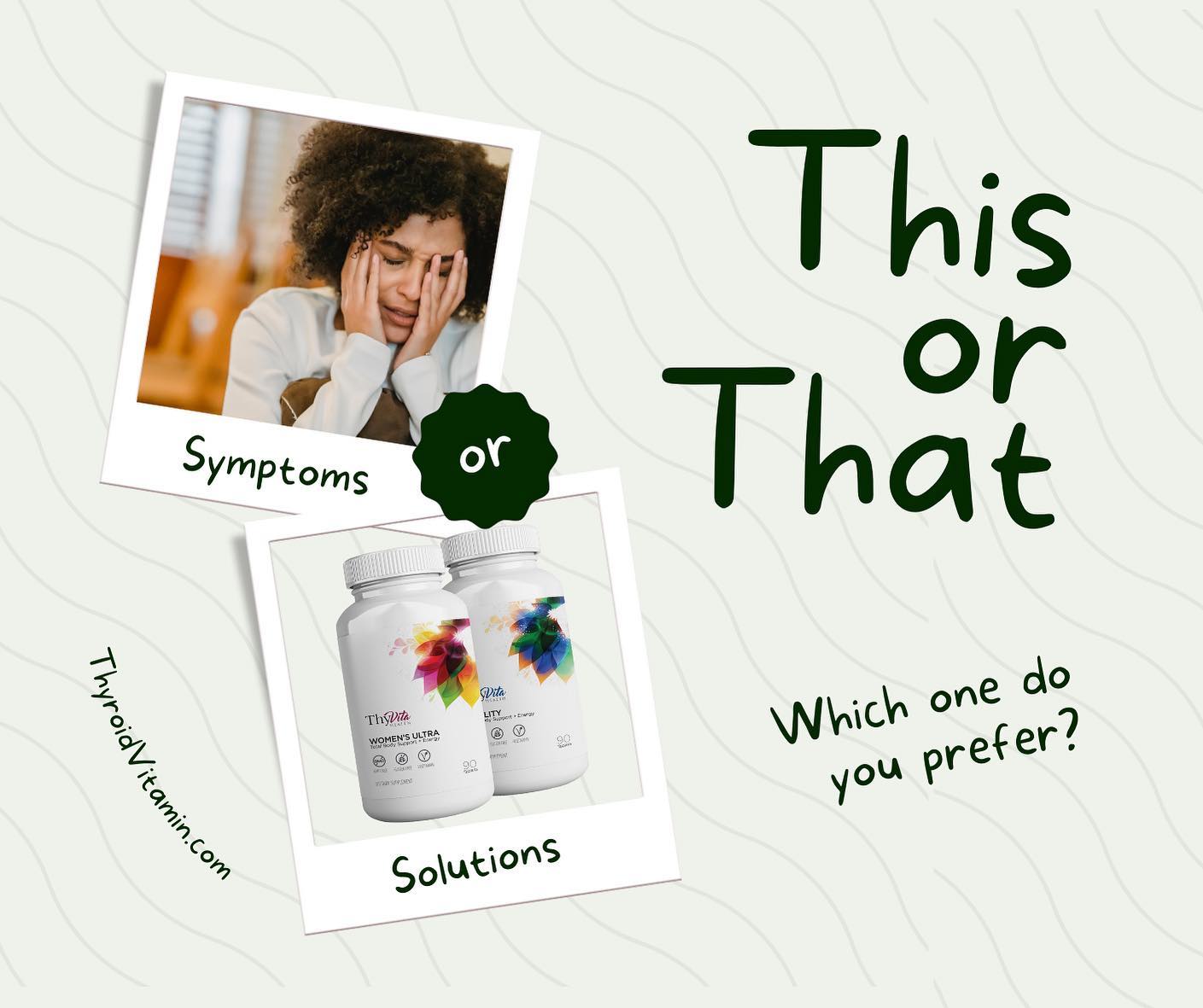 We donât just talk about symptoms, we talk about solutions!
ThyroidVitamin.com
#ThyVita #Thyroid #women sHealth #ThyroidDisease #Thyroid Weight-loss #Bloating #ThyroidBlood #Menopause #Women #Men #GutHealth #probiotics