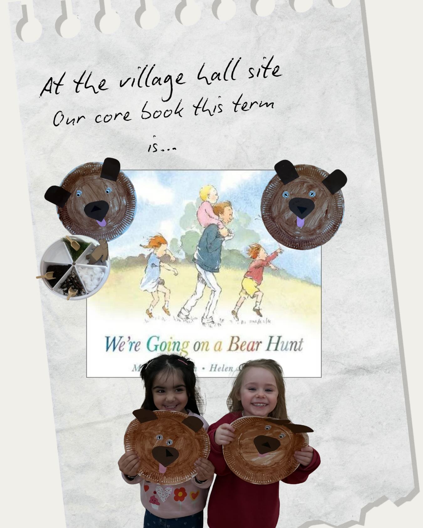 At the Village hall site, our core book this term is ‘We’re Going on a Bear Hunt!’ 🐻
We’ll be swish-swashing and splash-sploshing our way through the day as we use this classic story to inspire lots of our activities! 🌾
#earlyyearspeterborough #earlyyearslearning #preschool #peterborough #bearhunt
