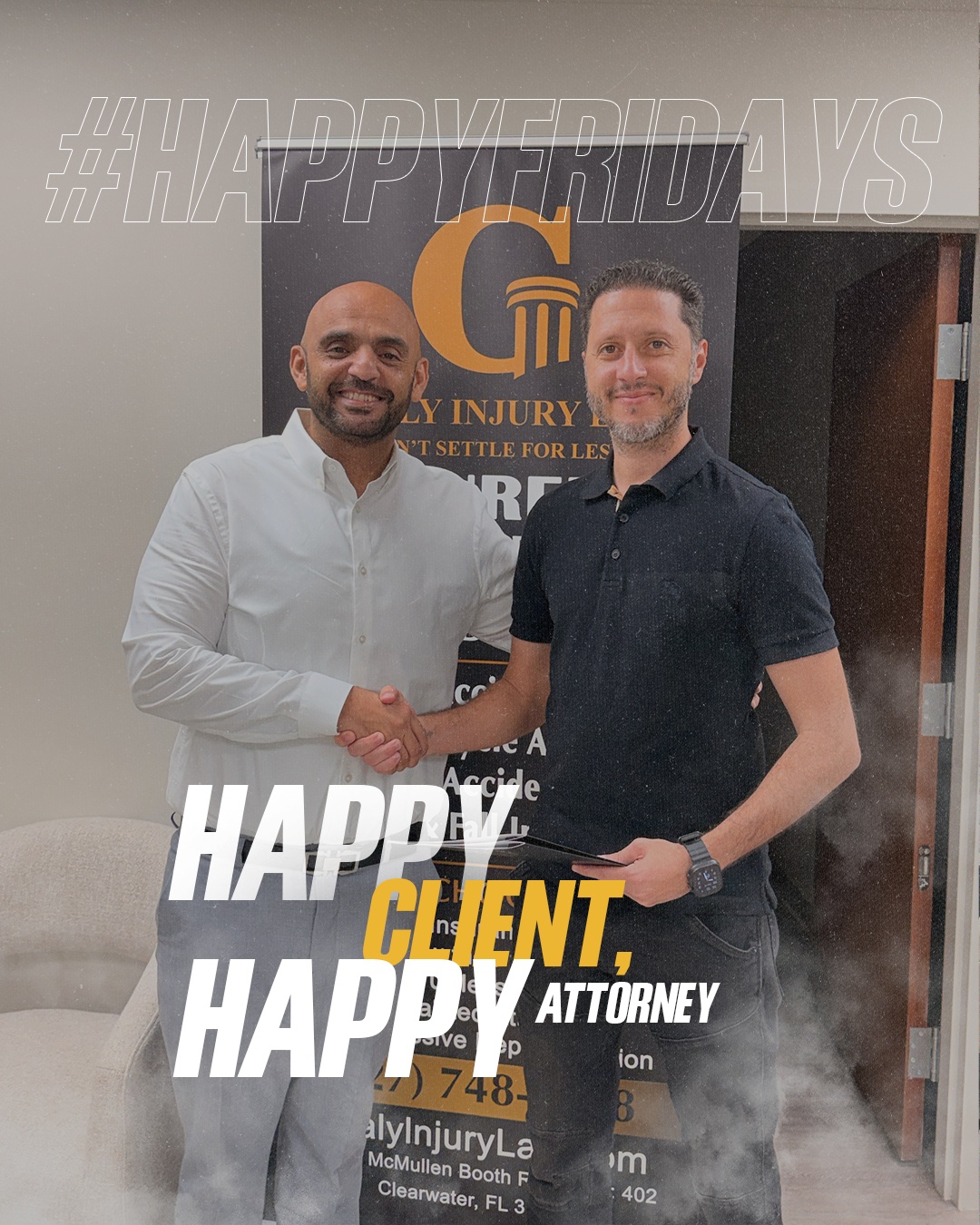 The best part of the week is seeing clients smile again. 😊
Seeing clients go from stressed and uncertain to relieved and compensated makes it all worth it.
Happy client, happy attorney!
#HappyFridays
📞 (727) 748-1748
📍 Clearwater, Florida
#happyfridays #clientwins #happyclient #personalinjury #gratitude