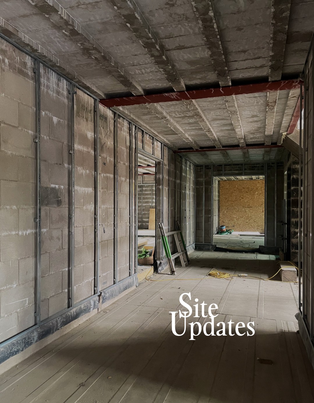 S I T E U P D A T E S | Join us, where contrary to our page, we spend a lot of time.
We start to see our designs materialise and the bones of the project develop, shaping the narrative of a home.
See you back here for more dusty updates soon!