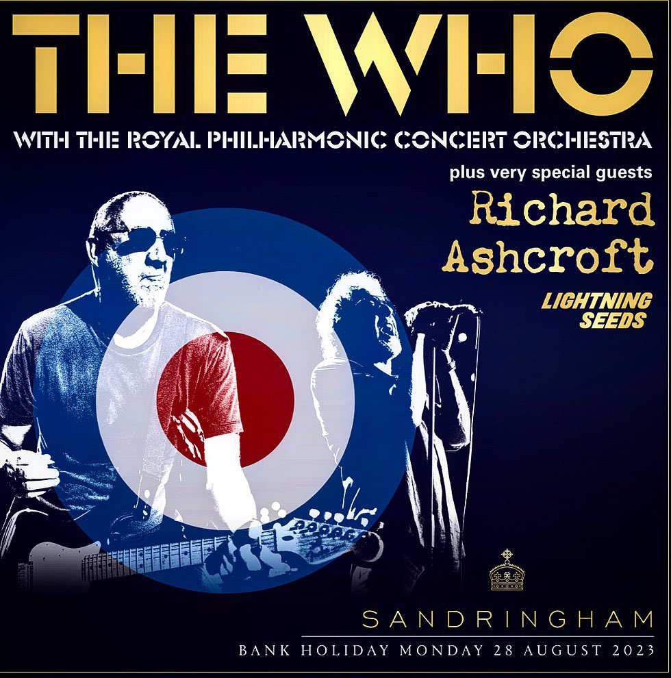 I really never planned on playing a gig at a Royal Estate. But Sandringham, see you in August! - (with the Royal Philharmonic!!!!) ✨✨
•
•
•
•
•
#thewho #who #concert #rock #rockconcert #uk #england #petetownshend #rogerdaltrey #orchestra #royalphilharmonicorchestra #rockpiano #musician #music #sandringham #royal #piano #keyboard #conductor #tour #tourlife