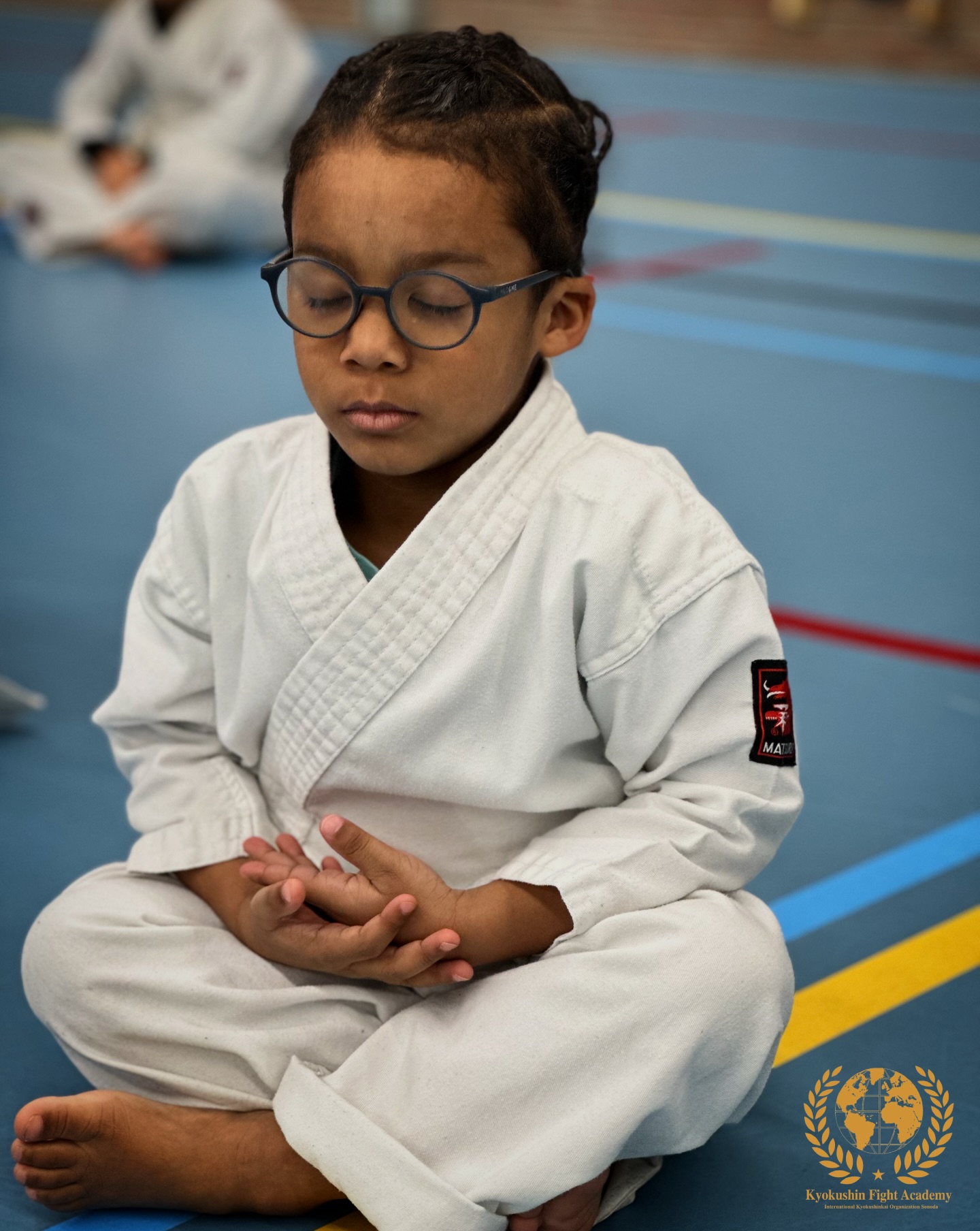 Even a child can master stillness. #kyokushin #karate #meditation #focus