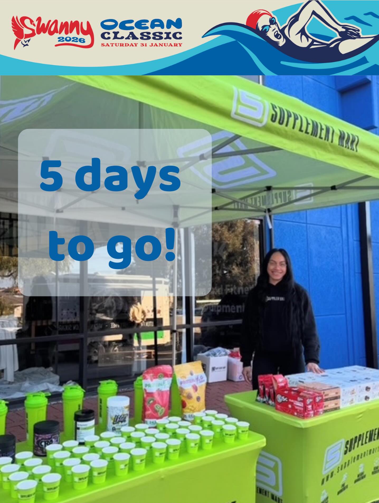 Were pumped to welcome @nedlands.supplementmart to the Swanny Ocean Classic Finish Line Arena for the very first time!
Make sure you stop by their station, where they’ll be:
- Pouring electrolyte-rich supplements for you to rehydrate
- Handing out refreshing RTDs
- Giving away free snacks and samples to help fuel recovery
If you’re looking for some pre-workout supps, head into their store at 158 Stirling Hwy Nedlands.
Registrations still open!
#FinishLineArena #SupplementMartNedlands #FuelYourFinish