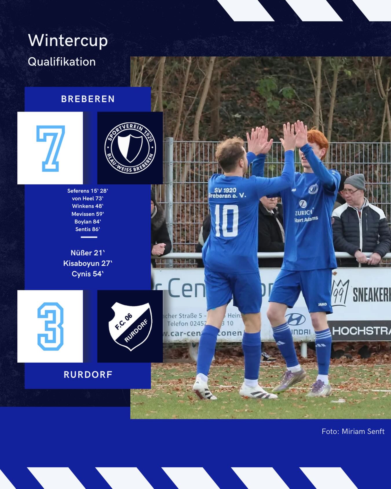 🔵⚪️ Nachtrag zum vergangenen Wochenende in Haaren und nächster Test in Düsseldorf ⚪️🔵
Unsere Blauweißen haben mit einem torreichen Qualifikationsspiel gegen den @fc06rurdorf das Achtelfinale im Wintercup von @concordiahaaren erreicht. Mit einem 7:3 konnte man sich gegen den B-Ligisten aus dem Kreis Düren durchsetzen. Am Sonntag treffen wir in der nächsten Runde auf die Mannschaft von @rhenania_immendorf_1910.
Bevor wir morgen wieder in Haaren im Einsatz sind ist unser Team in Düsseldorf bei der Zweitvertretung des @cfrlinks1919_official zu Gast. Los geht’s heute um 16 Uhr auf der Sportanlage des CfR Links.
Let‘s Go! 💪🏻
📸: @miriamsenft