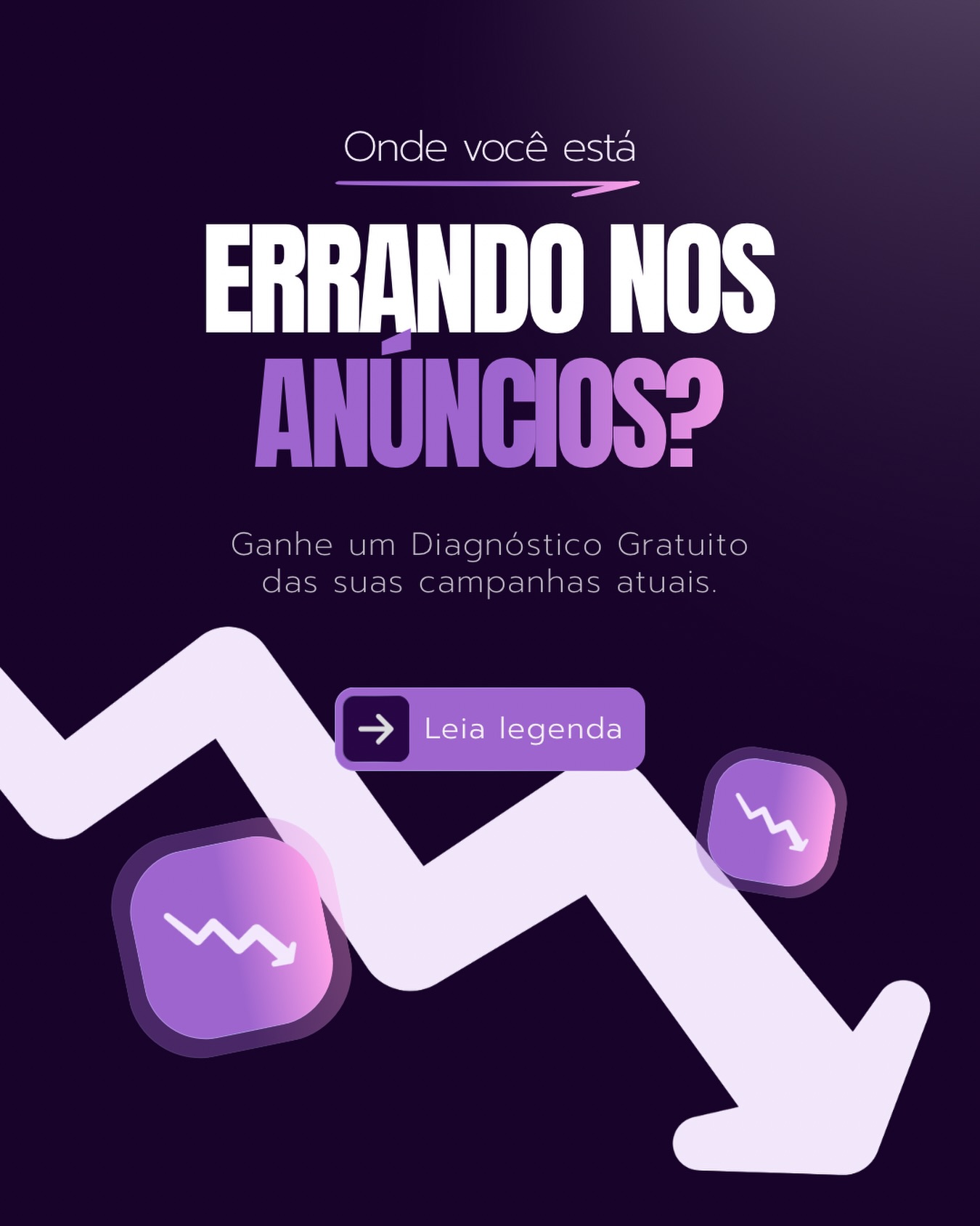 💸 Seus anúncios estão queimando dinheiro.
E o pior: talvez você nem perceba.
Enquanto você investe, clica, impulsiona…
o erro está na estratégia, no público ou na mensagem — não no seu negócio.
📉 Resultado fraco não é azar.
É anúncio mal feito.
Por isso estou liberando um DIAGNÓSTICO GRATUITO
pra mostrar exatamente onde você está errando
e o que precisa mudar AGORA pra vender.
👉 Quer parar de perder dinheiro?
