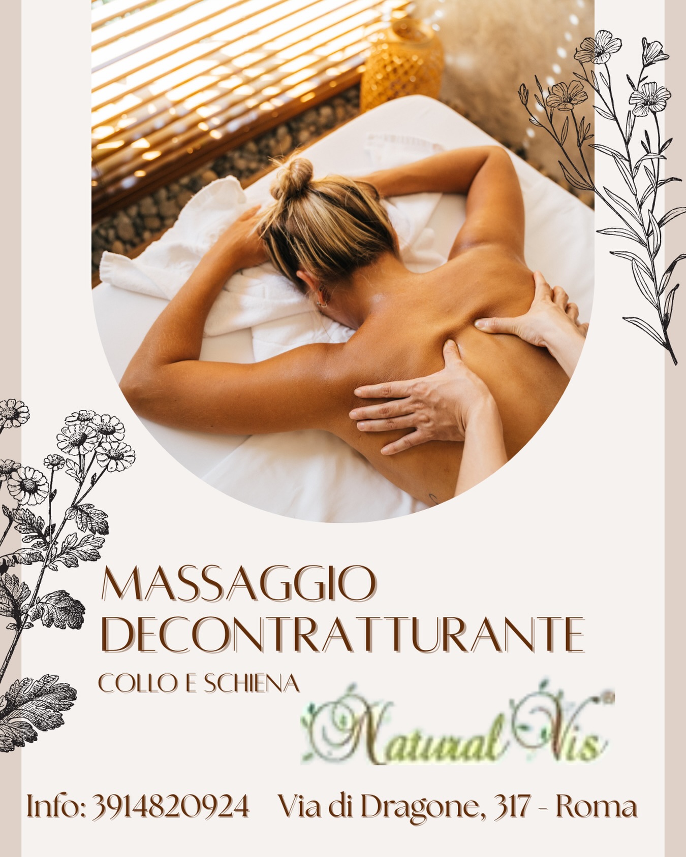 Tensioni su collo e schiena? Il massaggio decontratturante è la soluzione 💆♀️
Rilassa i muscoli, allevia i dolori e ti fa sentire subito più leggera 🌿
📍 Presso Natural Vis – Via di Dragone, 317 - Roma
📞 Contattami al 391 482 0924 per info o prenotazioni
#naturalvis #massaggiRoma #massaggidecontratturanti #relax #wellness #romabenessere #massaggioprofessionale #bodycare #curaDiSé #massaggiocolloeschiena