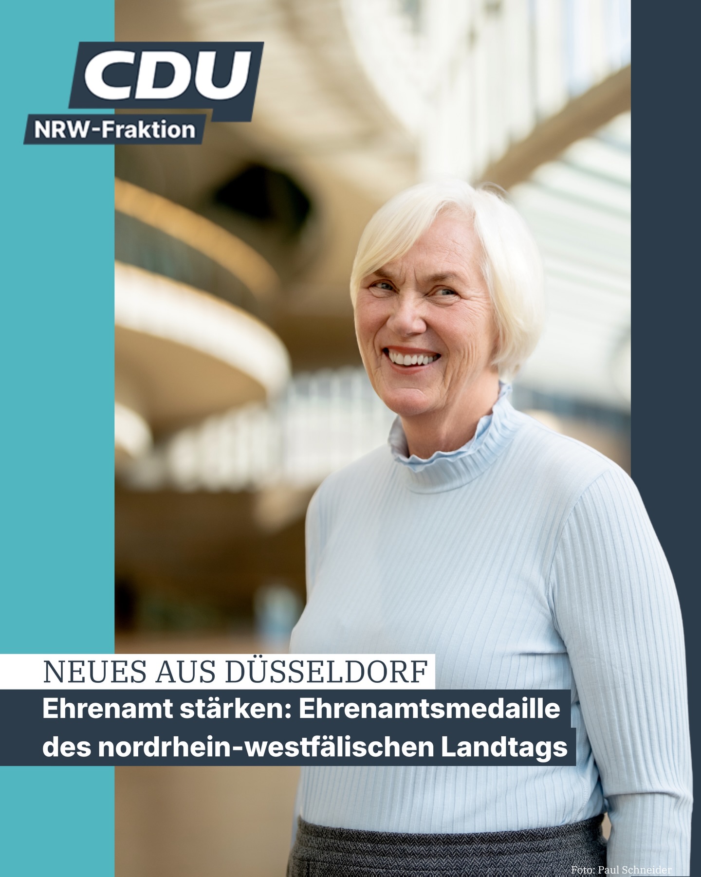 Ehrenamtler sind das Rückgrat unseres gesellschaftlichen Zusammenhalts. 🖤💪
Der Landtag von NRW würdigt dieses besondere Engagement jedes Jahr mit der Ehrenamtsmedaille. Für junge Engagierte gibt es zusätzlich sogar die Junior-Ehrenamtsmedaille.
Beide Auszeichnungen sind mit 3.000 Euro dotiert.
Ich möchte Sie herzlich ermutigen: Schlagen Sie engagierte Menschen aus Ihrem Umfeld vor! 🙌 Den Link gibts in meiner Bio 🔗
⏰ Bewerbungsschluss ist der 30. April 2026.
Alle Informationen und das Bewerbungsformular finden Sie ansonsten auf der Website des Landtags NRW.
#Ehrenamt #NRW #Ehrenamtsmedaille #Engagement #Zusammenhalt
