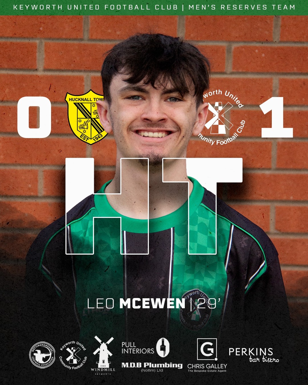 HT | Reserves ahead at the break
Leo McEwen puts Keyworth United reserves ahead at the break after his tidy finish at the half hour mark.
Hucknall Town 0 - 1 Keyworth United Reserves
#UTG | #COYG