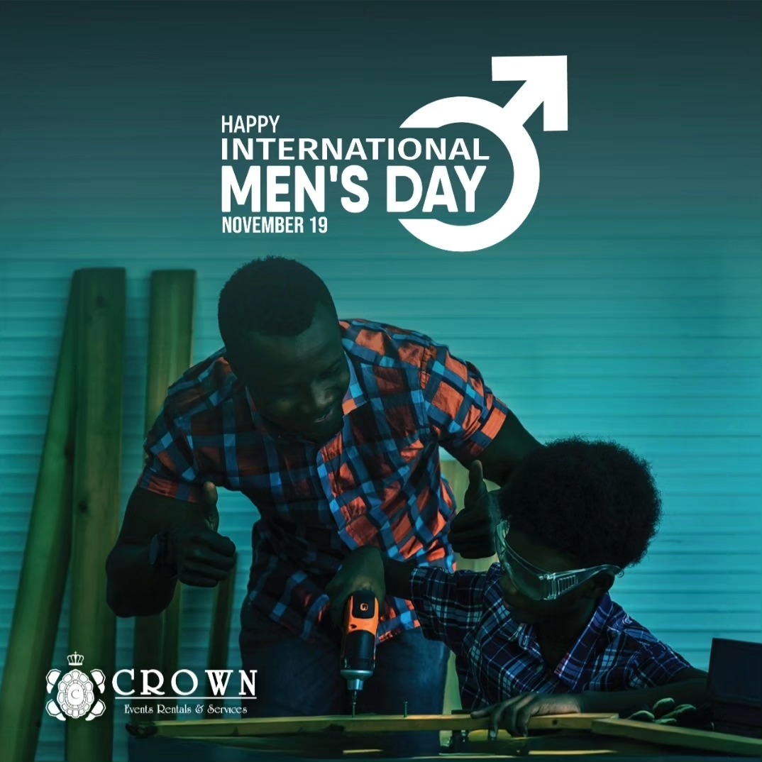 Happy International Men's Day from our team! π§‘π
We celebrate this year's theme: Positive Male Role Models. For all who play this role in one way or another, we appreciate you.ππΎππΎ
#CrownEventsRentalsandServices #InternationalMensDay