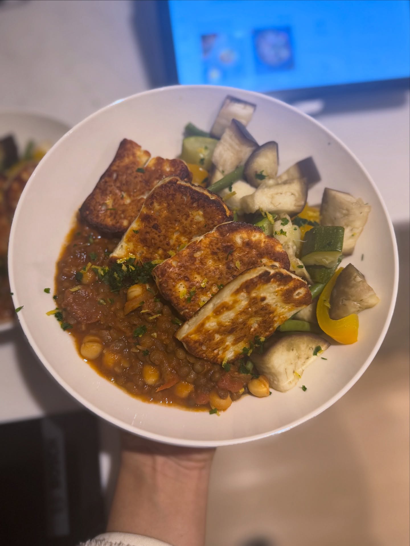 Bean Ratatouille with Halloumi! Low carbs meals perfect for a cold winter mid week dinner! #thermomix #thermomixuk #lowcarbdiet #heathlyfood #thermomixjersey