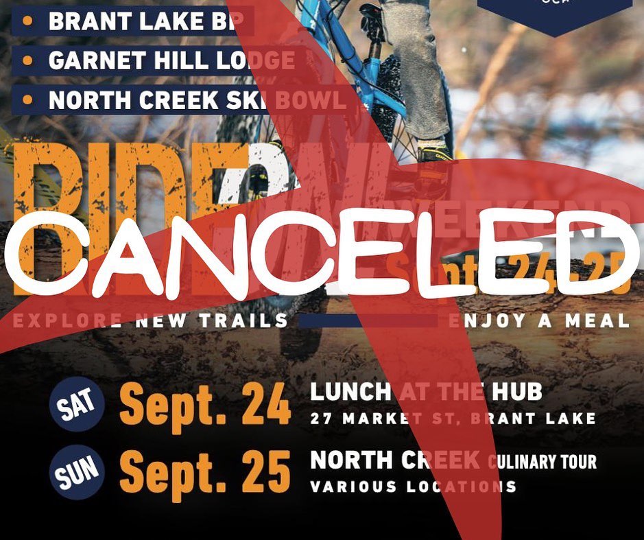 We are bummed to announce that this year's Ride On! Weekend has been canceled due to low participation. The good news is, the @garnethilllodge_ny Grit Race is still on for Sunday (https://www.bikereg.com/garnet-hill-grit-race) and we're going to make Ride On a better event next year! Ride On!!