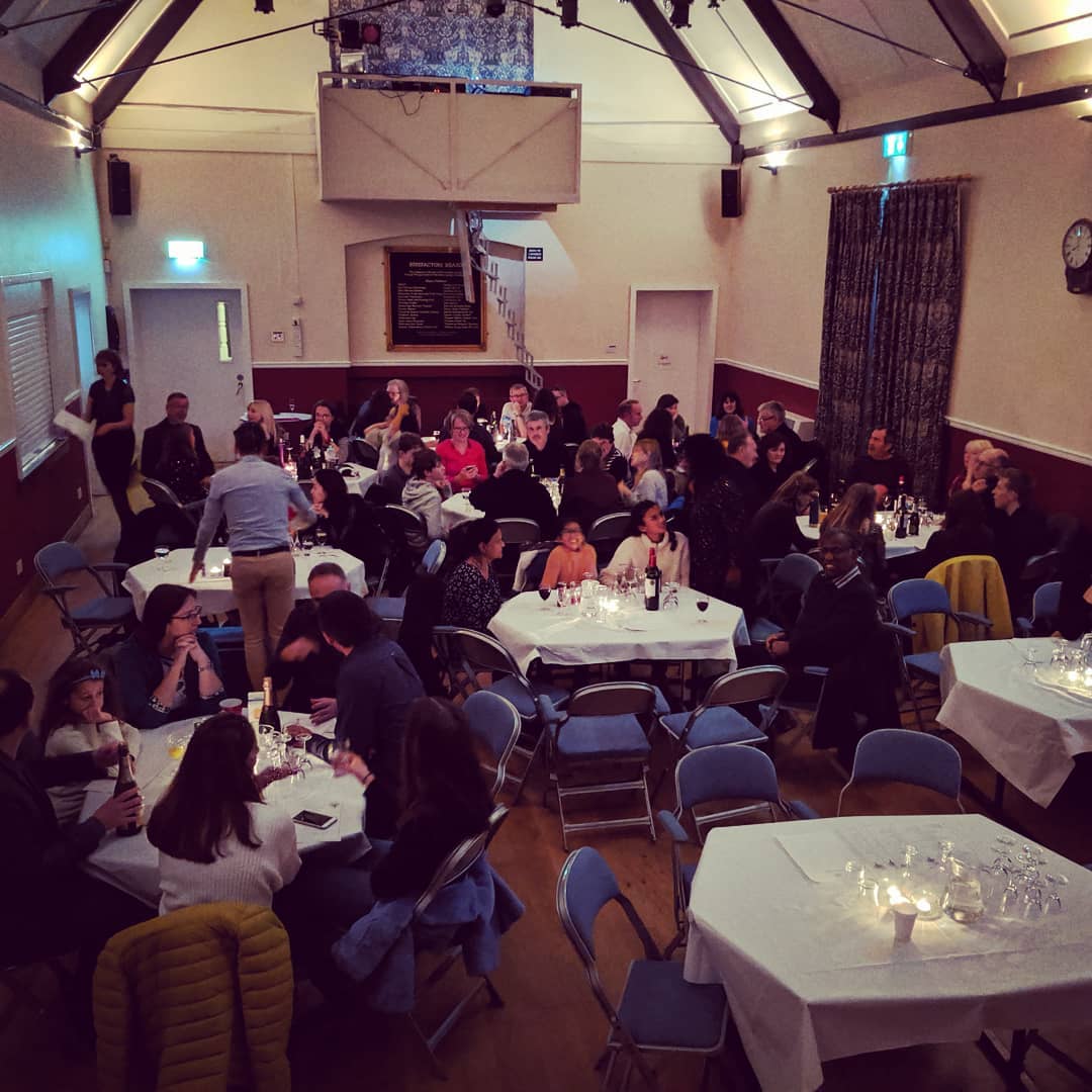 Audience tucking into food half an hour before our second performance of the day. #autumnconcert #cabaret