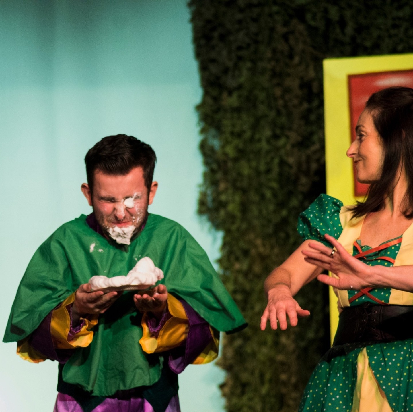 It's not a panto without a pie to the face! and @lyngray321 is looking very pleased with her hit!â
â
#dec16TH #panto #panto4lyfâ
#mycommunity #communitytheatre #woods #splat #theatre #upstage #upstaged #upstagetheatreâ
#essex #britishpanto #tripplethreat #realthreat #jokes #laughsâ
â