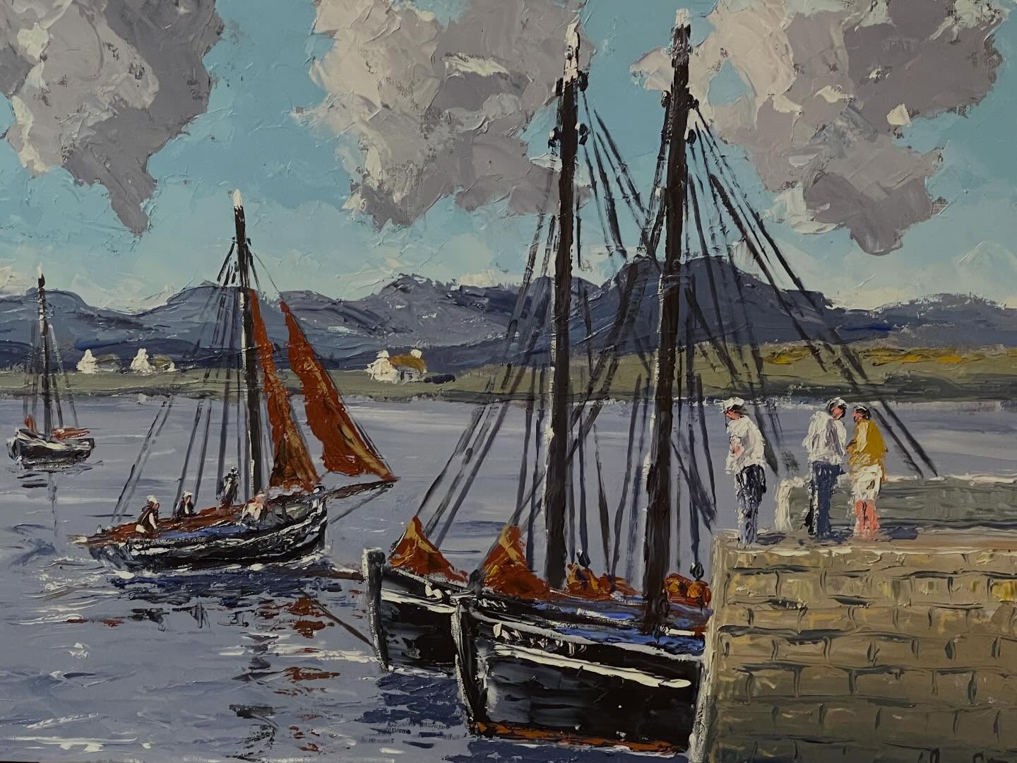 LOW TIDE, Roundstone Harbour, Co Galway. Oils. Canvas 20/30ins.