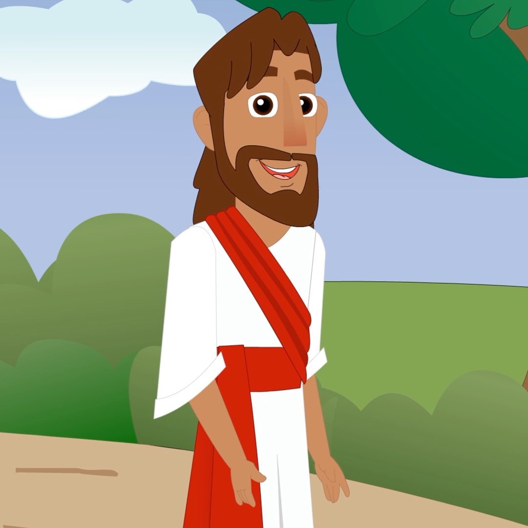 Þetta er Jesús. Hann er aðal sögupersóna sunnudagaskólans. Sunnudagaskólinn.is er nýr vefur sem gerir börnum fært að læra um Jesú, Biblíuna, biðja bænir og ýmislegt annað á nýjan og skemmtilegan hátt. Efnið er allt á íslensku, ókeypis og aðgengilegt hvar og hvenær sem er.