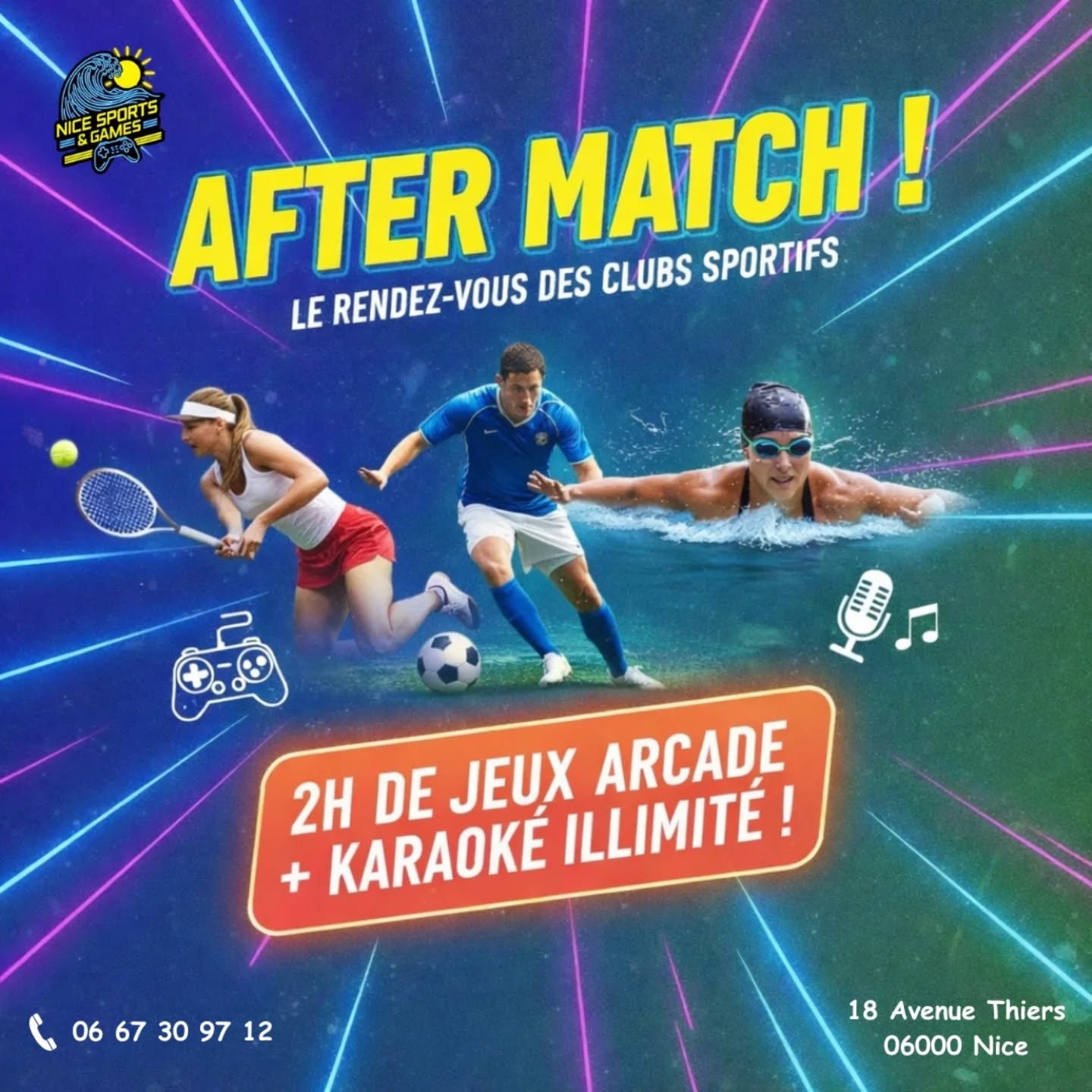 A tous les clubs , offrez une sortie fédératrices à vos membres pour les stages des vacances.
Devis sur demande et tarifs préférentiels pour les groupes associatifs
#salledejeuxNice
#billard
#karaoke
#salledejeux
#flechette