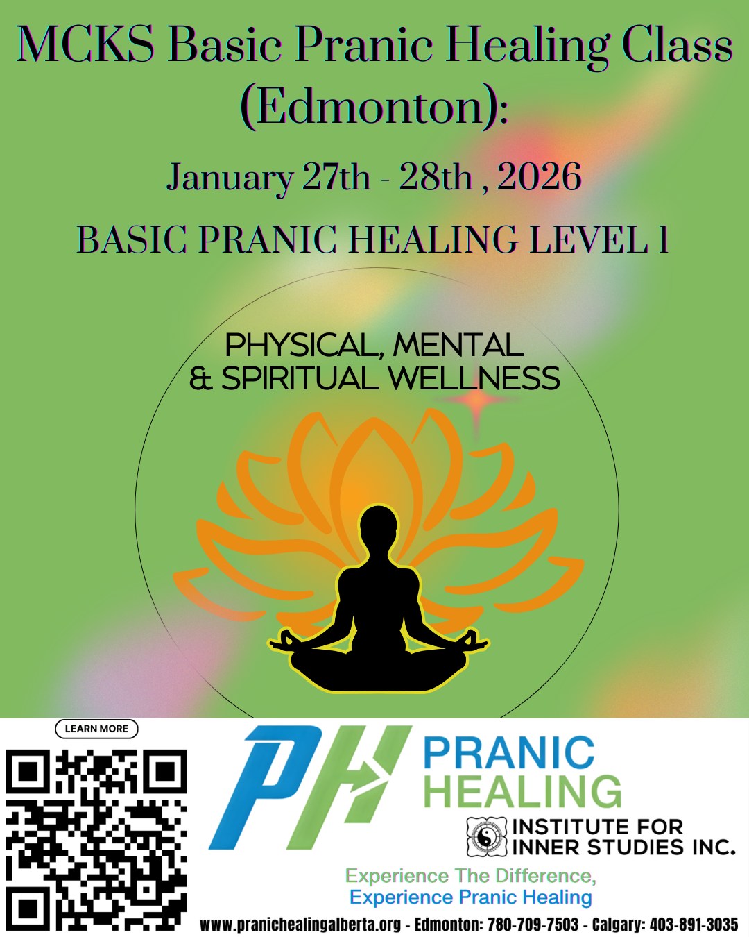 MCKS Basic Pranic Healing Class (Edmonton):
Course Dates: 27th and 28th January 2026 (9am to 6pm)
Venue: 172 Hemingway road NW, Edmonton, T6M 2Y8
Instructor: Sudheer Harikant
Contact: Sudheerharikant@gmail.com, 780-709-7503
Course fees: NEW: CAD 441.00 (including GST), REVIEW: $183.75 (including GST), contact instructor for available payment plan options
Details: Basic Pranic Healing Level 1 explains the structure of the energy body and chakra system. You will learn the basics of working with your energy aura, including learning to "scan" or feel the energy and much more.
#PranicHealing is a simple & comprehensive system of natural healing techniques that accelerate the body’s natural healing process.
• #SpiritualHealing
• #RadiateHealing
• #ManifestProsperity
• #MeditationHealing
🌐www.pranichealingalberta.org
📱#YEG: Sudheer 780-709-7503
📱#YYC: Allison 403-891-3035
#EnergyHealing #ChakraHealing #InnerPeace #HolisticWellness#EnergyClearing #HealingFromWithin