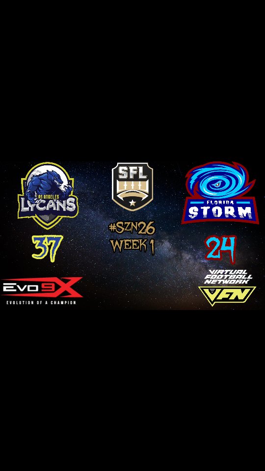 @simulationfl #Szn26 Week 1 Final
@losangeleslycans: 37
@sfl_storm: 24
1-0! First time since Season 19! We welcome the Washington Trident to Lycanthrope Field at @evo9x Stadium! West Division matchup!
#MakeAnImpact #HowlAtTheMoon #LycAngeles #NewMoon #CTN #ChangeTheNarrative #Fortress