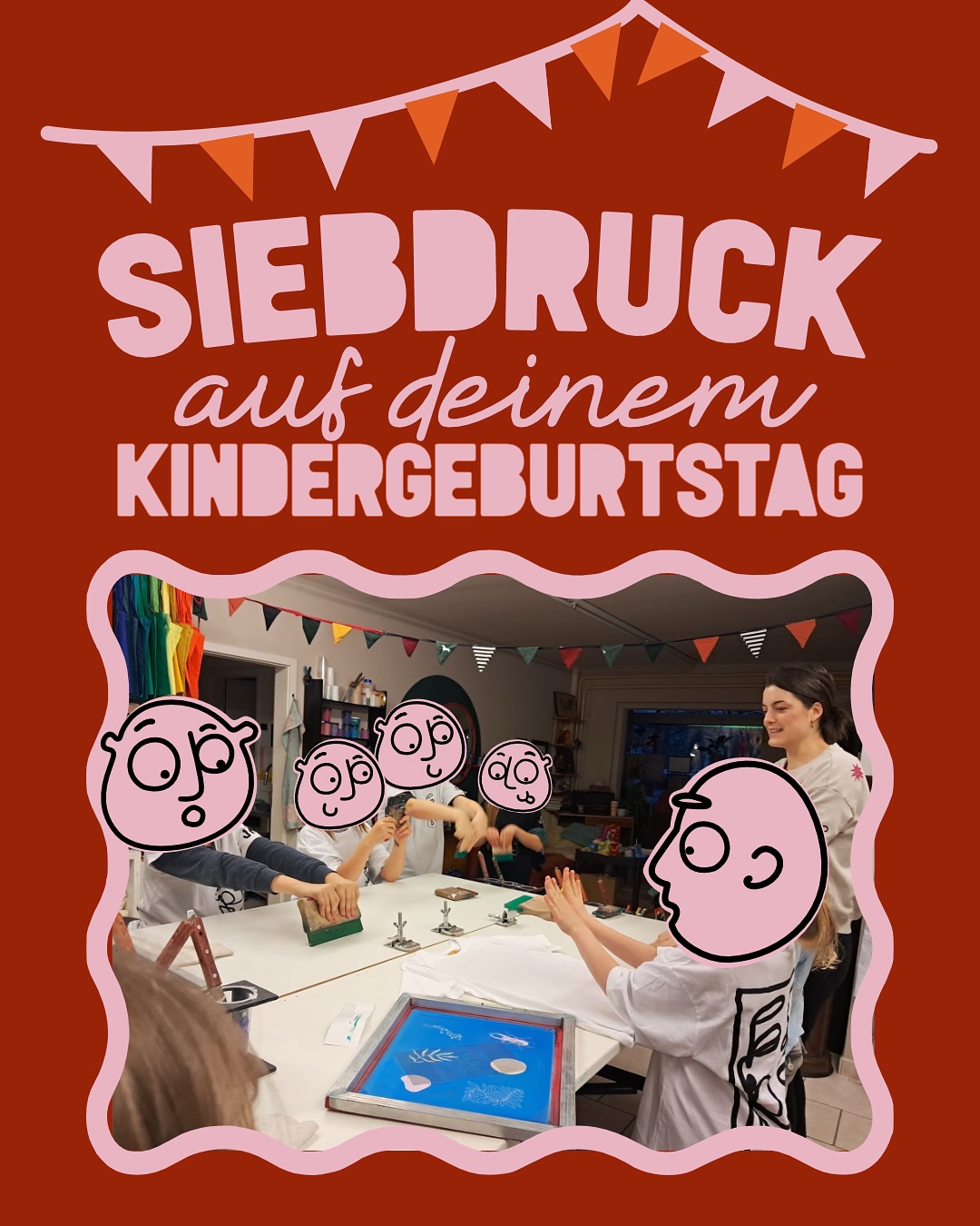 Der nächste KinderGeburtstag steht an und du hast noch keine Idee, was du mit der Rasselbande anstellen sollst?
Dann komm doch für einen Siebdruck Workshop nach Winzerla! Hier können bis zu 8 Kids gemeinsam kreativ werden und ihre eigenen Sachen bedrucken. Egal ob Shirts, Socken oder Mäppchen - die fertigen Kunstwerke können danach als Erinnerung direkt mit nach Hause genommen werden!
Kontaktiert uns für ein unverbindliches Angebot und wir planen gemeinsam ein unvergessliches Erlebnis für dein Kind und seine Gäste! ✨
|
#jena #siebdruck #kreativ #kindergeburtstag #erlebniss #jenaparadies #winzerla #gutezeit