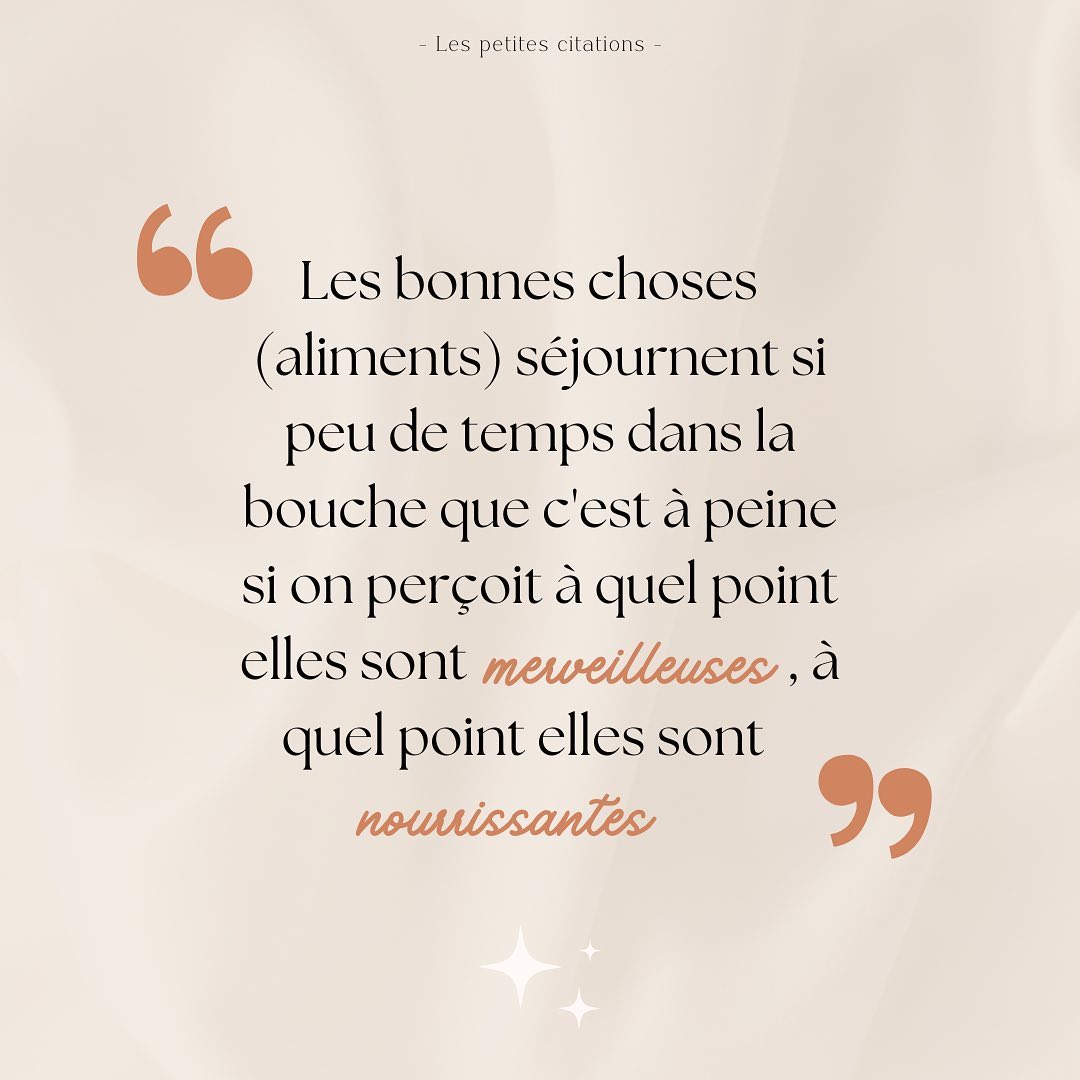Alors durant cette période de fête qui je le sais peut être alimentairement parlant compliquer pour beaucoup d’entre vous, je t’invite à au moins essayer de poser ton intention quelques secondes sur la beauté et le plaisir que te procure la nourriture, à faire fonctionner tes 5 sens, à te recentrer sur ton corps plus tôt que tes pensées et profiter de l’instant présent, même juste quelques secondes. ✨
Citation issu d’une livre « Dictature des régîmes attention » du Dr Gérard Apfeldorfer et du Dr Jean-Philippe Zermati
•
🌾 Elodie Bernard Diététicienne Nutritionniste
✨ Consultation à distance, domicile à Cholet & cabinet Angers :
🌙 17 rue de Chantilly 49000 Angers
🍋 elodieb.diet@gmail.com
🌻 hellorecettediet.fr
☀️prise rdv Doctolib
•
#alimentation #alimentationintuitive #5senses #bienveillance #bodypositive #mangermieux #penséedujour #tca #tcarecovery #santementale #santenaturelle #sante #nourriture #dieteticienne #diétetique #nutrition