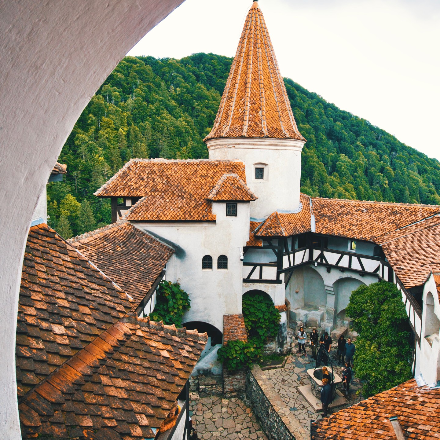 This is Bran Castle in Transylvania! It's the home of Count Dracula! Perfect timing with Renfield coming out! #dracula #transylvania #brancastle #Renfield