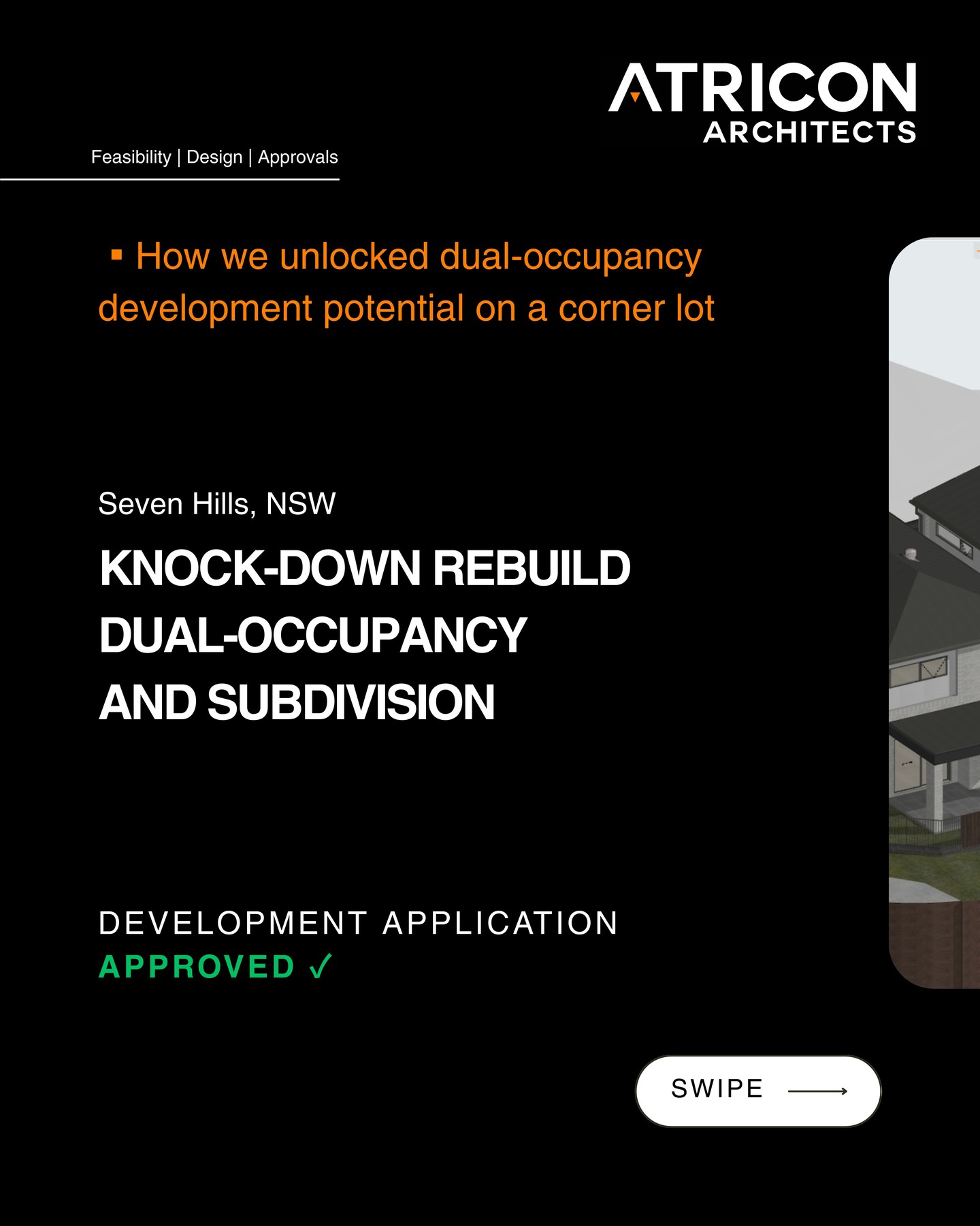Seven Hills, NSW.
Knock-down rebuild dual-occupancy and subdivision.