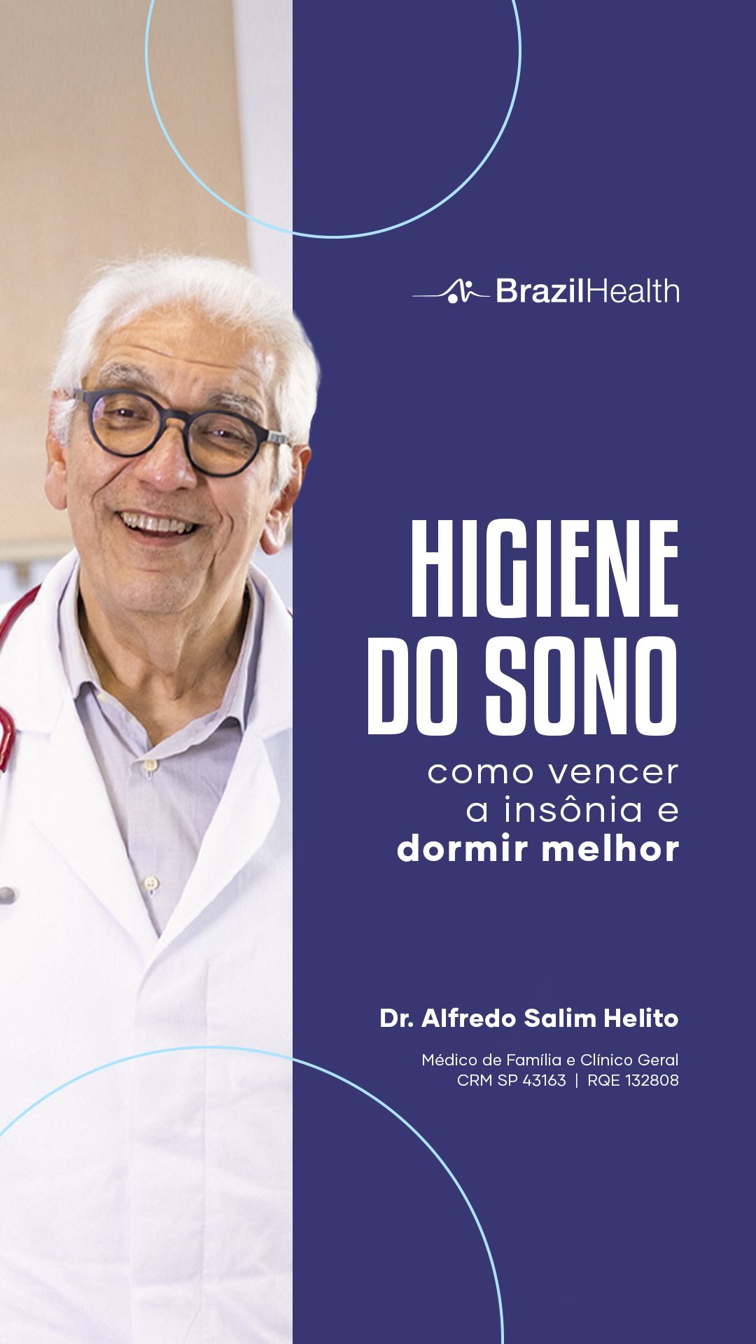 Você deita, mas o sono não vem? Antes de recorrer a medicamentos, é fundamental ajustar a rotina.
Neste vídeo, o Dr. Alfredo Salim Helito explica a importância da Higiene do Sono: um conjunto de práticas e mudanças de hábito que preparam o seu corpo para descansar de verdade.
Ele ensina o que você deve evitar antes de dormir e dá dicas para “ensinar” o seu cérebro a desligar. E um alerta importante: se mesmo aplicando essas técnicas a insônia persistir, não hesite em procurar ajuda médica.
Assista e comece a cuidar das suas noites hoje.
Dr. Alfredo Salim Helito
Clínica Médica e Medicina de Família
CRM SP 43163 | RQE 132808
#HigieneDoSono #Insonia #BemEstar #DrSalim #BrazilHealth