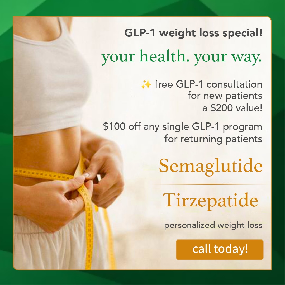 🚨 LIMITED AVAILABILITY 🚨
weight loss isn’t about willpower — it’s biology.
appetite, cravings, and metabolism are regulated by hormonal signals, not calorie math.
GLP-1 therapy helps support appetite control, blood sugar stability, and sustainable weight loss — when guided the right way.
🎯 GLP-1 special
🆕 new patients: free consultation (a $200 value)
🔁 returning patients: $100 off any single glp-1 program
Semaglutide and Tirzepatide, personalized based on your goals, history, and response — never a template.
✨ clarity. control. momentum. ✨
📞 954-302-8382
🌐 indehealth.com
📍 Weston, FL
#glp1 #weightloss #health #semaglutide #tirzepatide