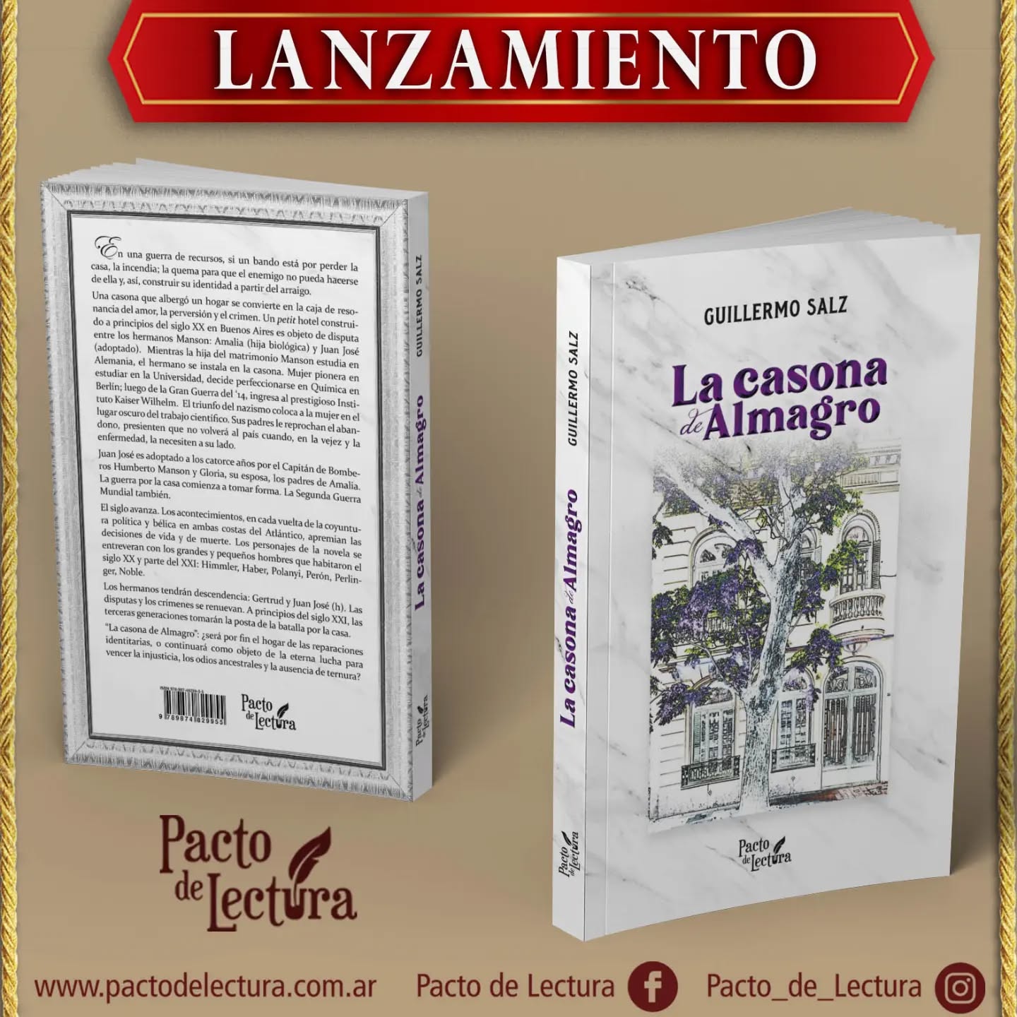 📢📖Nueva obra en nuestro sello de la mano de @guillermo.salz ✒️👏🏻
En una guerra de recursos, si un bando está por perder la casa, la incendia; la quema para que el enemigo no pueda hacerse de ella y, así, construir su identidad a partir del arraigo.
Una casona que albergó un hogar se convierte en la caja de resonancia del amor, la perversión y el crimen. Un petit hotel construido a principios del siglo XX en Buenos Aires es objeto de disputa entre los hermanos Manson: Amalia (hija biológica) y Juan José (adoptado). Mientras la hija del matrimonio Manson estudia en Alemania, el hermano se instala en la casona. Mujer pionera en estudiar en la Universidad, decide perfeccionarse en Química en Berlín; luego de la Gran Guerra del ‘14, ingresa al prestigioso Instituto Kaiser Wilhelm. El triunfo del nazismo coloca a la mujer en el lugar oscuro del trabajo científico. Sus padres le reprochan el abandono, presienten que no volverá al país cuando, en la vejez y la enfermedad, la necesiten a su lado.
Juan José es adoptado a los catorce años por el Capitán de Bomberos Humberto Manson y Gloria, su esposa, los padres de Amalia. La guerra por la casa comienza a tomar forma. La Segunda Guerra Mundial también.
El siglo avanza. Los acontecimientos, en cada vuelta de la coyuntura política y bélica en ambas costas del Atlántico, apremian las decisiones de vida y de muerte. Los personajes de la novela se entreveran con los grandes y pequeños hombres que habitaron el siglo XX y parte del XXI: Himmler, Haber, Polanyi, Perón, Perlinger, Noble.
Los hermanos tendrán descendencia: Gertrud y Juan José (h). Las disputas y los crímenes se renuevan. A principios del siglo XXI, las terceras generaciones tomarán la posta de la batalla por la casa.
“La casona de Almagro”: ¿será por fin el hogar de las reparaciones identitarias, o continuará como objeto de la eterna lucha para vencer la injusticia, los odios ancestrales y la ausencia de ternura?
#nuevolibro #novedadeditorial #autoresargentinos #publicatulibro