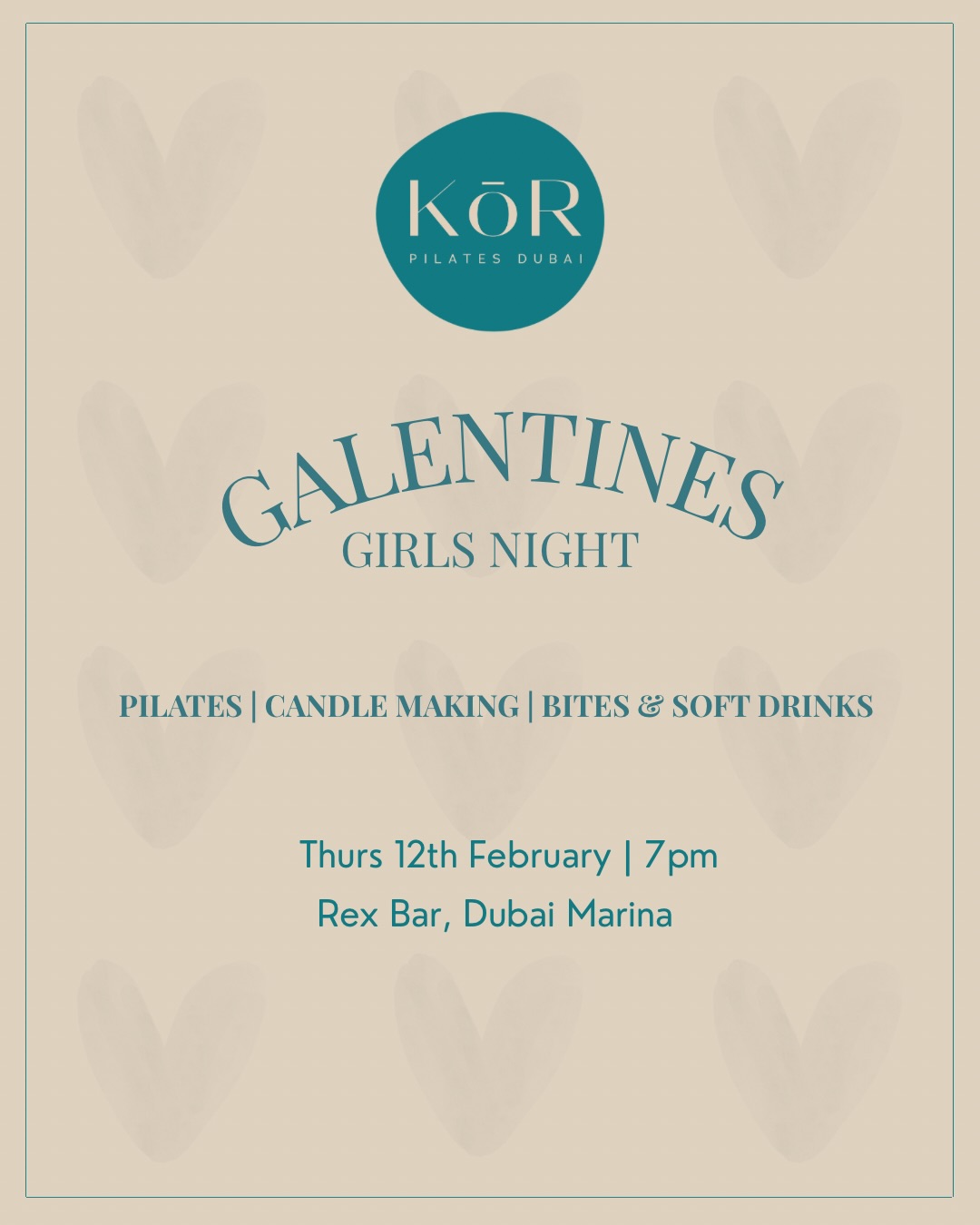 Join us on Thursday 12th Feb at 7PM for Pilates, candle making, and bites - the perfect midweek treat with your favourite girls, or treat yourself to a solo date!
Tickets: 340 AED (limited spots available)
Book via the link in our bio. We can’t wait to see you there!