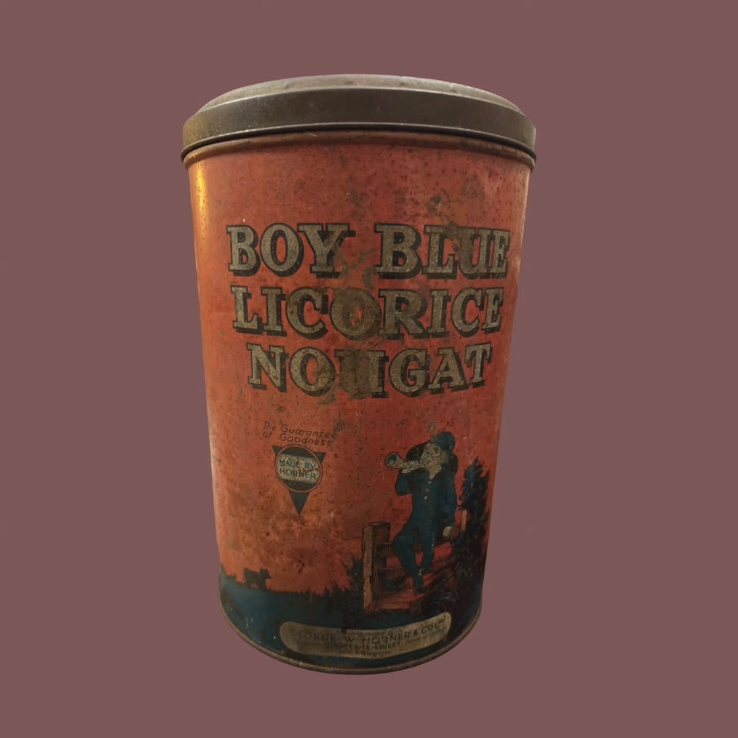 https://www.objetdart-stuff.co.uk/product-page/antique-edwardian-boy-blue-licorice-nougat-tin-george-w-horner-co #stufftoyouandme #objetdart #licorice