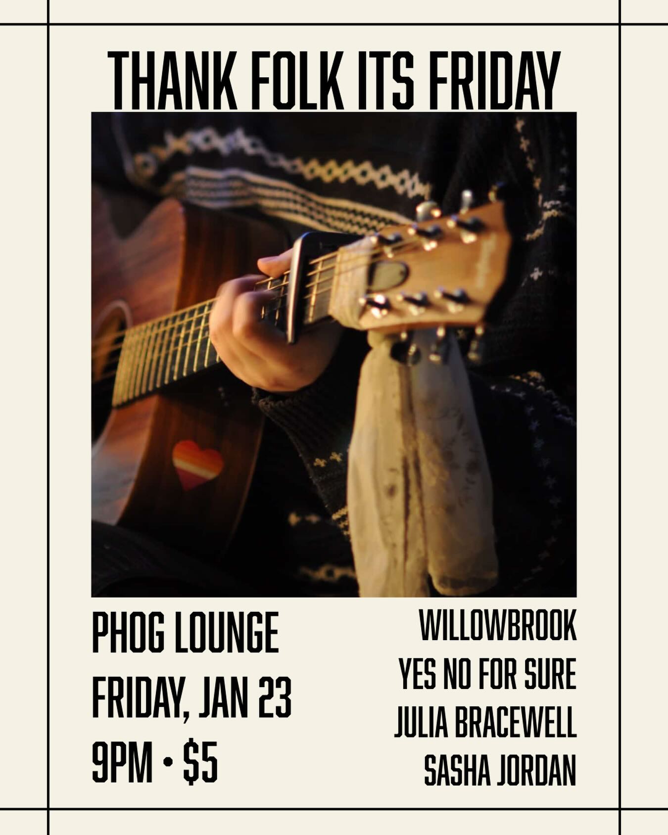 impromptu acoustic show!!! TONIGHT!! And last I heard, @phoglounge is giving out below freezing discounts based on how cold it is…. come warm up your body and soul with folk music, community, and discounted alcohol 🤭🤭🤭
SEE YOU FOLKS TONIGHT