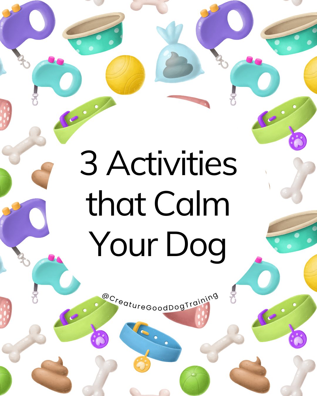 When your dog is feeling wound up, stressed, or just a little “too much,” sometimes the best thing you can do is lean into their natural calming behaviors. 🐾💛
This carousel walks you through three simple activities that help your dog settle their nervous system — no fancy tools or long training sessions required.
Here’s what you’ll find inside:
✨ Licking — great for self-soothing and perfect for lick mats, frozen treats, or even safe plate-licking after dinner
✨ Sniffing — the ultimate canine stress reliever; slow, sniffy walks or snuffle mats give your dog an instant sense of calm
✨ Chewing — a biologically satisfying way to relax (and bonus: it helps keep teeth cleaner!)
These activities tap into your dog’s natural instincts, helping them decompress after a big outing, a reactive moment, a busy day… or honestly, whenever life feels a little overwhelming.
If you want a calmer, more regulated pup, start here. Small changes make a big difference. 🐶💙
Save this post for later, and follow @CreatureGoodDogTraining for more simple, science-backed ways to support your anxious or reactive dog.