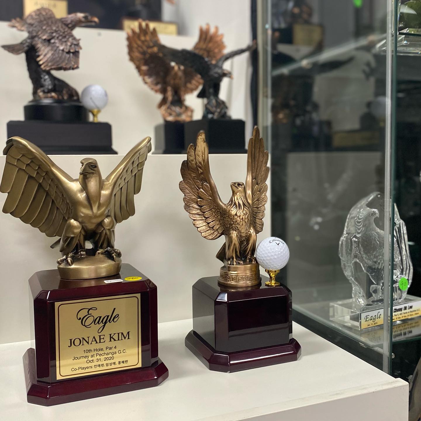 New bronze and resin Eagle awards just arrived at our shop! 🦅🏌️♂️