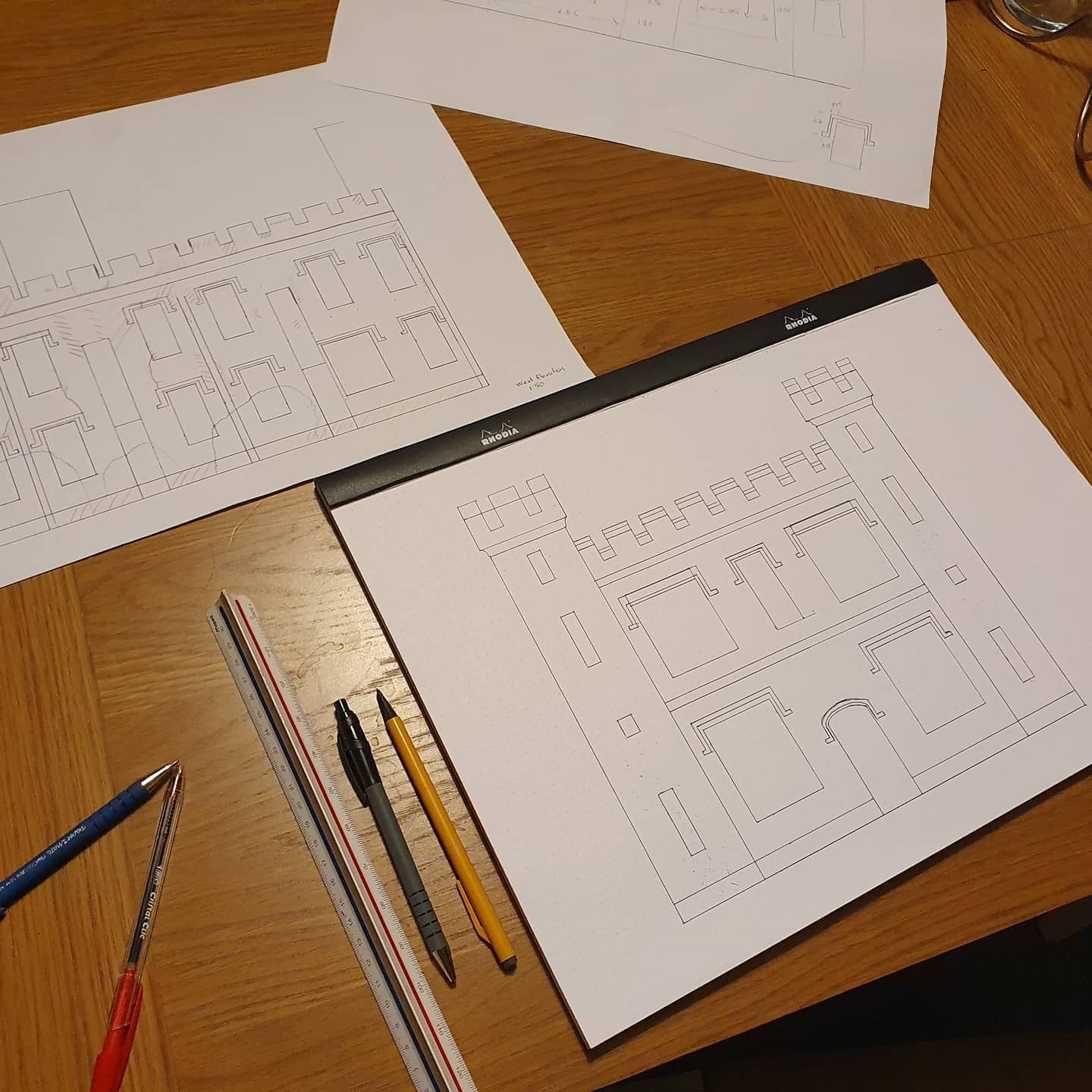 Drawing up some elevations for a render condition survey
#Architectual #Drawings #Conservation #Stucco #Render #Cambridge