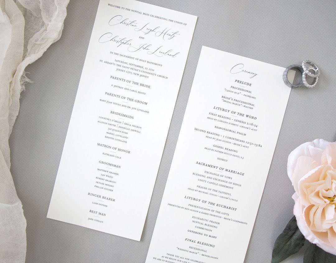 Custom wedding programs are a great way to help your guests know who is who and follow along during your ceremony.
⠀⠀⠀⠀⠀⠀⠀⠀⠀
#weddingwire #weddingday #weddinginvitation #weddinginvitations #weddinginspiration #corporateinvitations #eventplanner #event #events #invitations #weddingdetails #bigday #weddinginspo #weddingdesign #invitationsuite #corporatedesign #wedding #weddingparty #bridalparty #weddingbells #weddingseason #weddingdecor #weddingdecoration #weddingstyle #weddingtable #stationary #savethedate #weddingstationary #weddingdecor #bridalshower