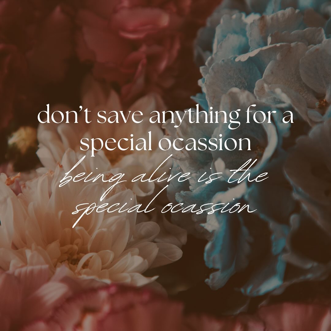 Wear the outfit, book the trip, eat the dessert and just live life fully in the moment. Life is happening now don’t wait to celebrate it 🤍